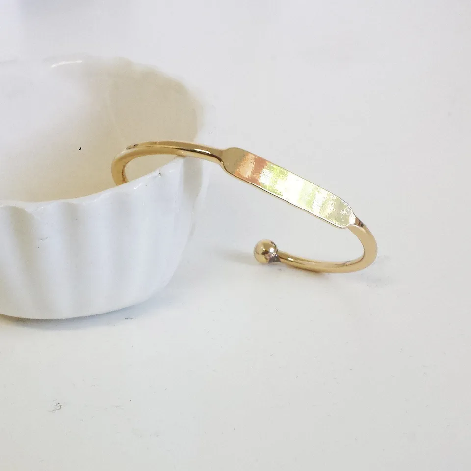 Gingerlily Bracelet jonc réglable G1640 laiton brut 64mm x1