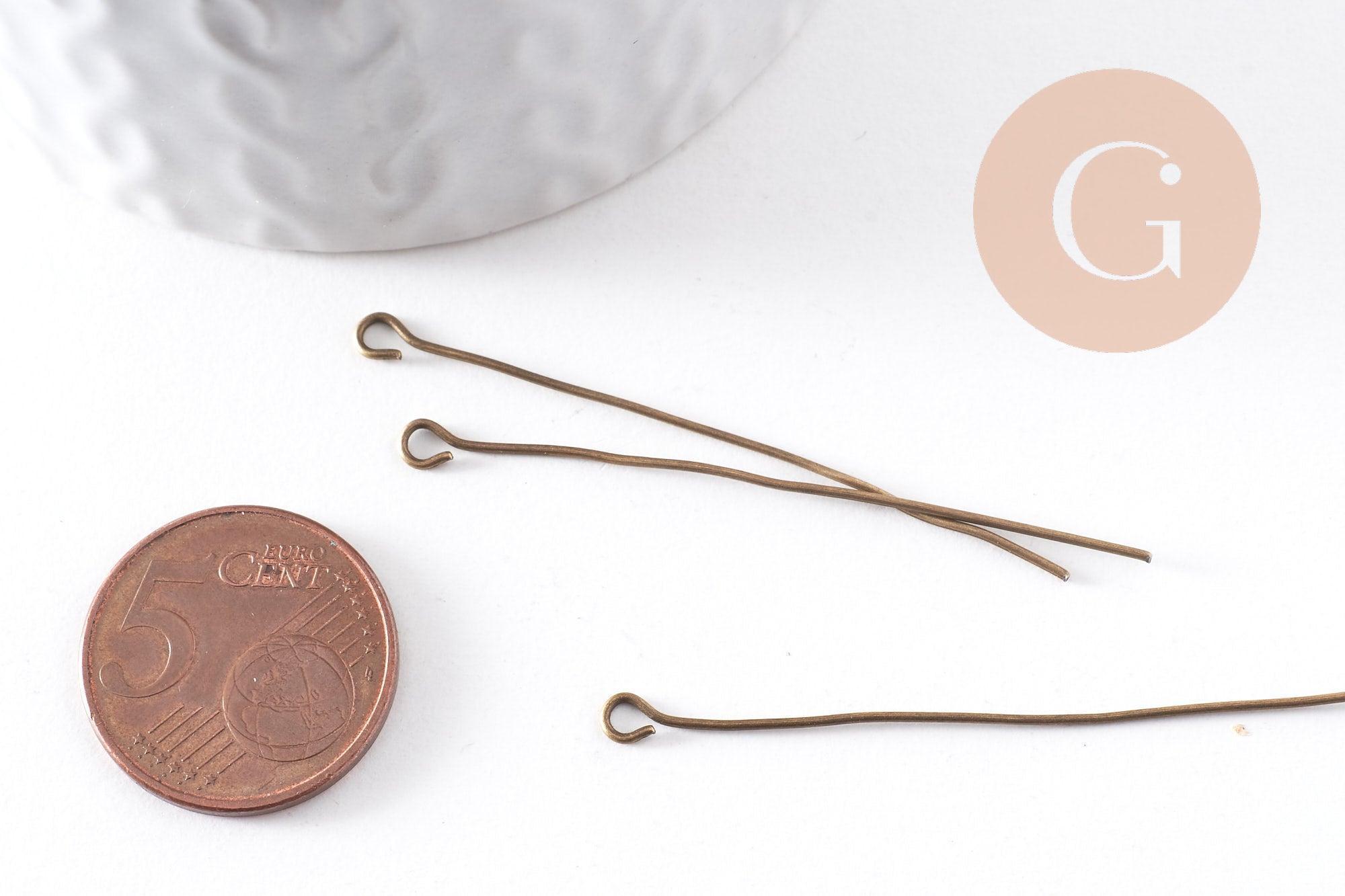 Gingerlily Apprêts clou tige boucle bronze 50mm 10g