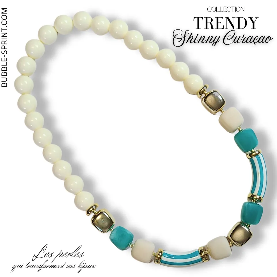 ARTSHOP Trendy Collier Shinny Curaçao acrylique monté 48 cm