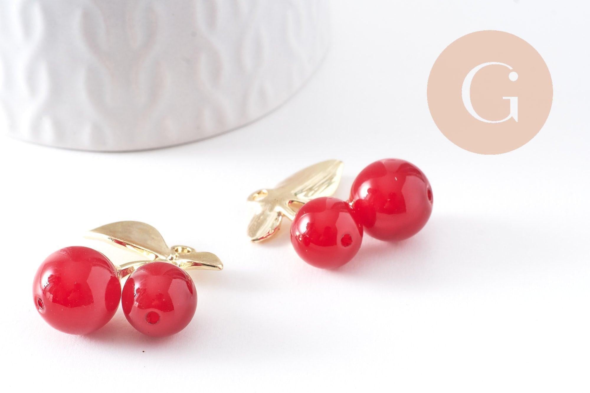 Gingerlily G10339 pendentif cerise doré rouge 33mm