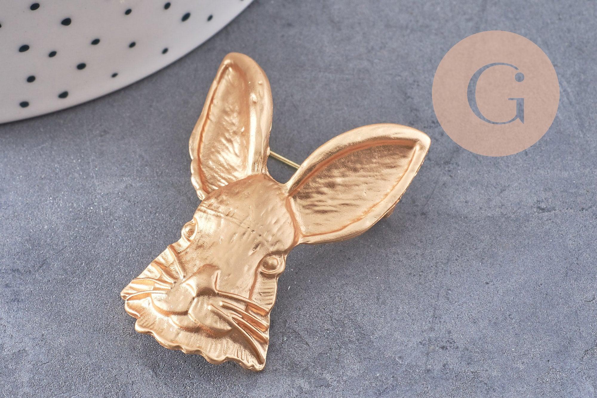 Gingerlily Broche lapin origami 54mm doré pin's animal