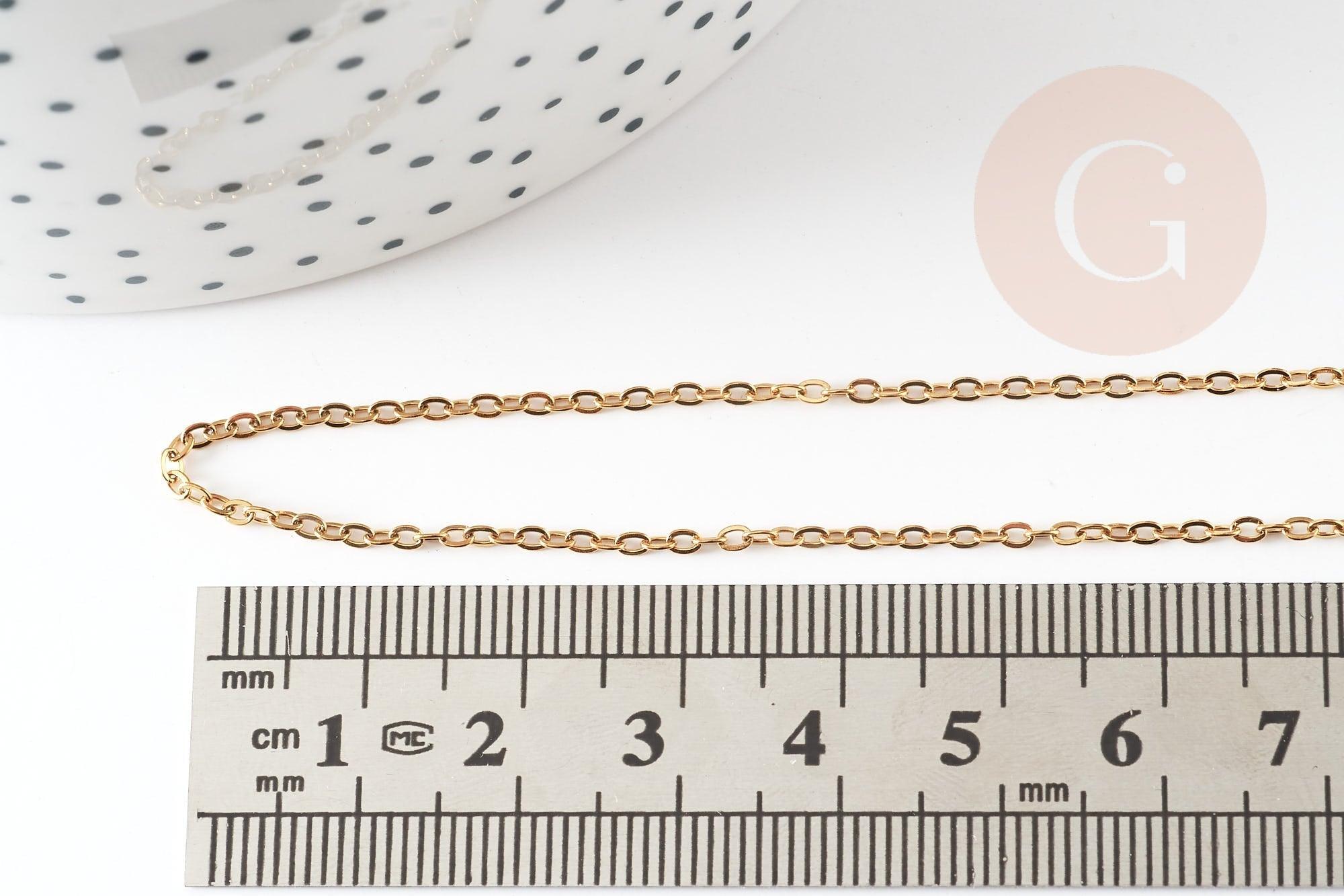 Gingerlily G9371 chaîne forçat acier doré 1.5mm 45cm