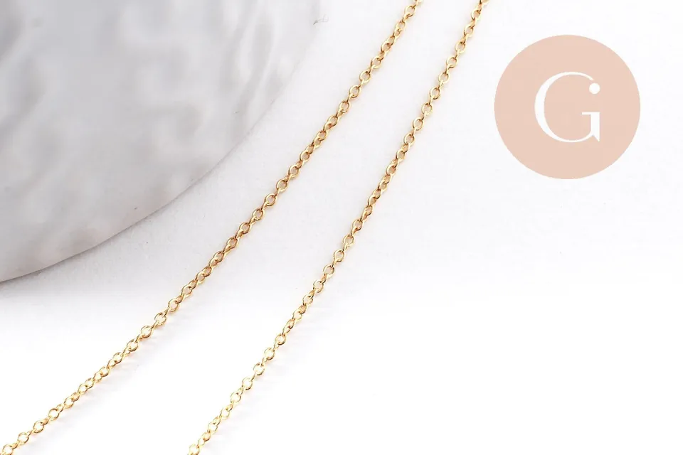 Gingerlily Chaîne forçat laiton doré 16K 1 mm 1 mètre