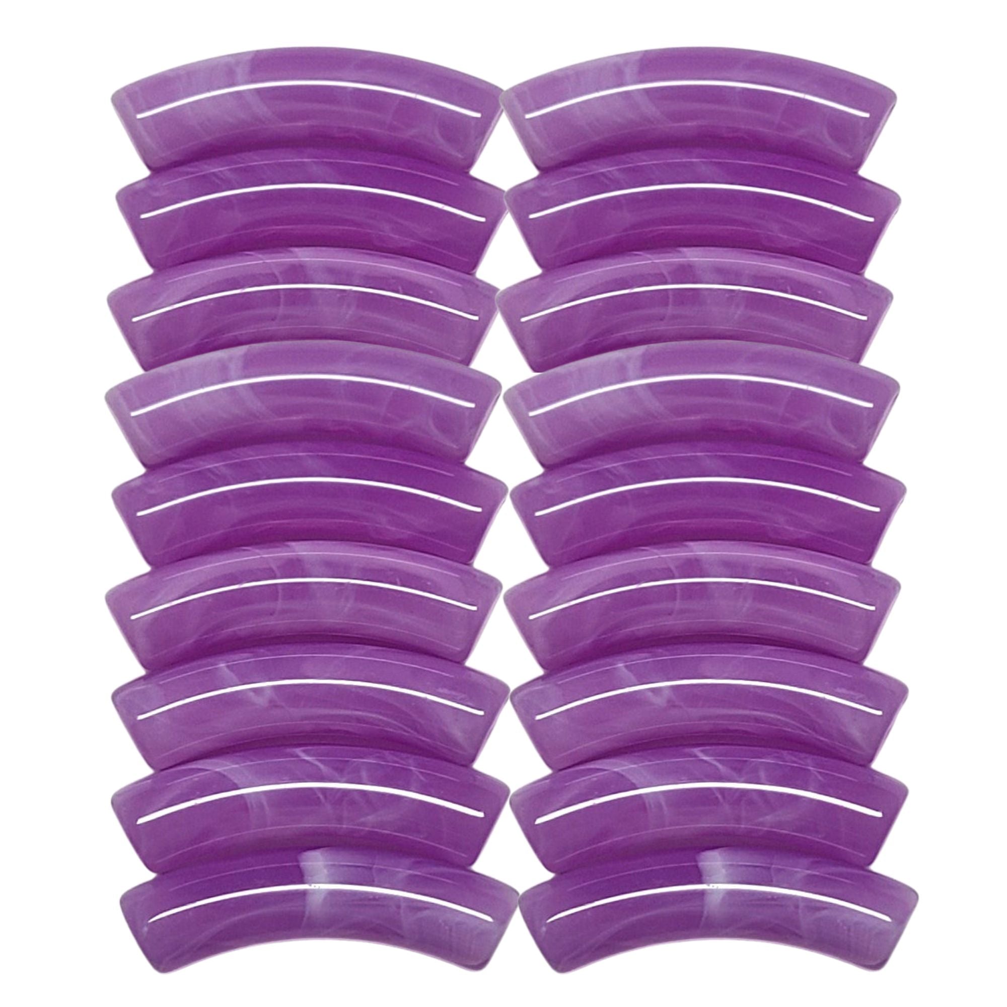 ARTSHOP Tubes 4 Lilas marbré perles tubes 8MM x6 résine