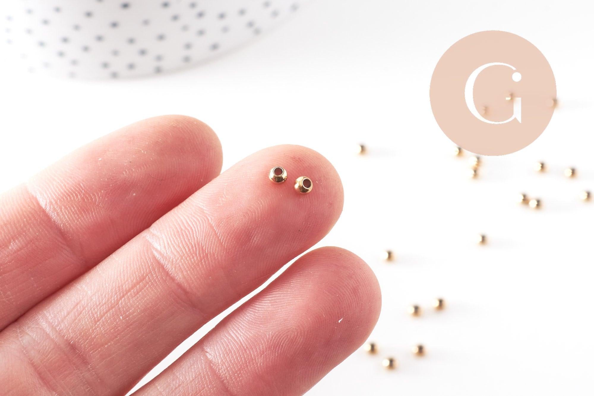 Gingerlily Perles intercalaires rondes acier doré 3 mm x50