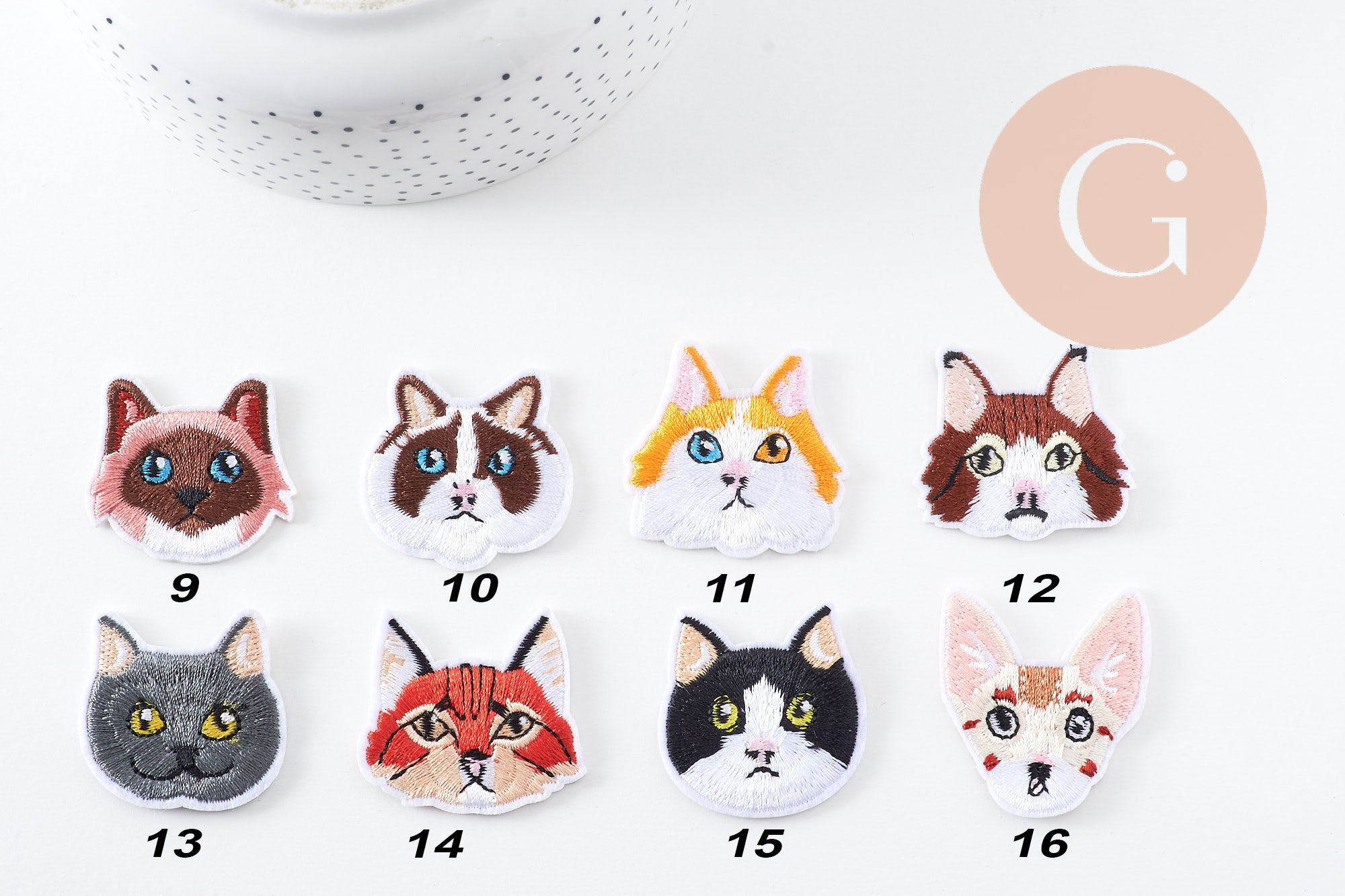 Gingerlily G10915 écusson brodé chat thermocollant style 1
