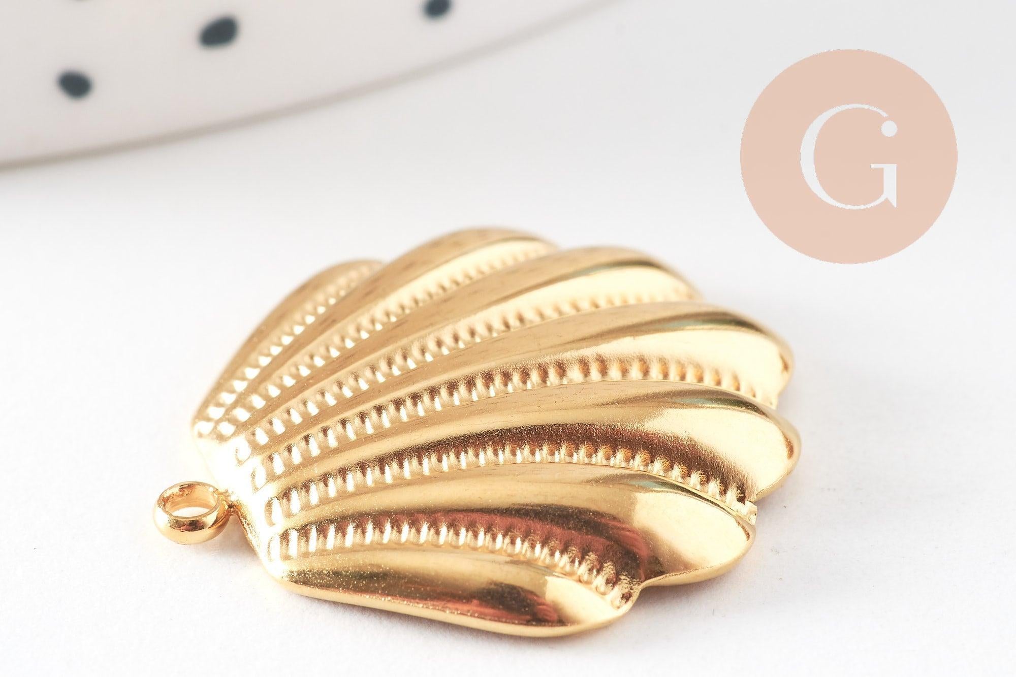 Gingerlily Pendentifs DIY Coquillage Acier Doré 18K 26.5mm