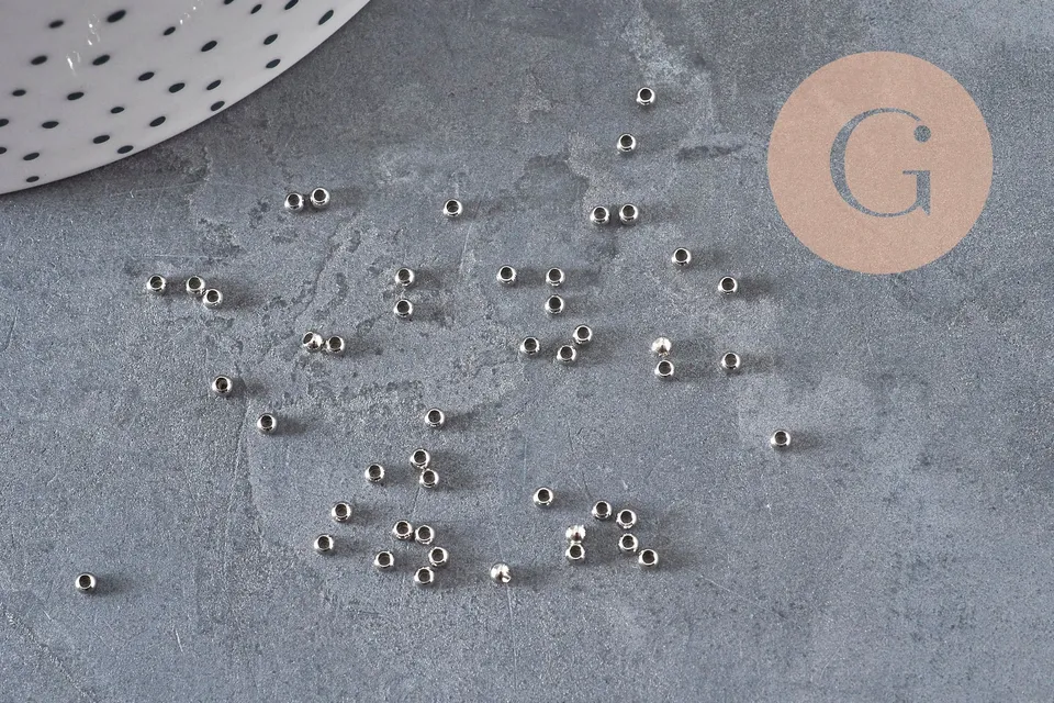 Gingerlily perles à écraser acier inox 2mm x50 platine