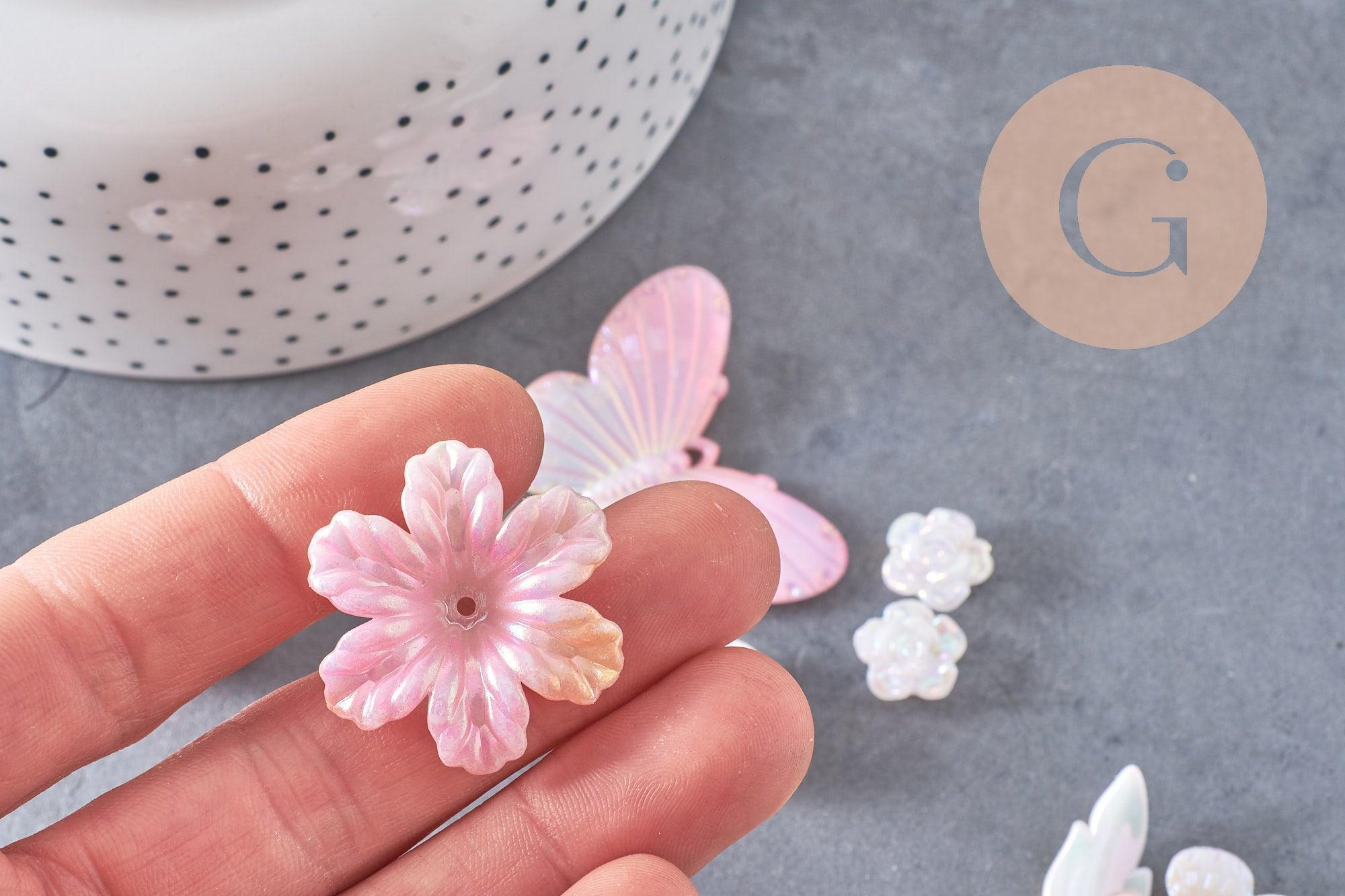 Gingerlily Perles DIY mix plastique rose 10g 8-32mm