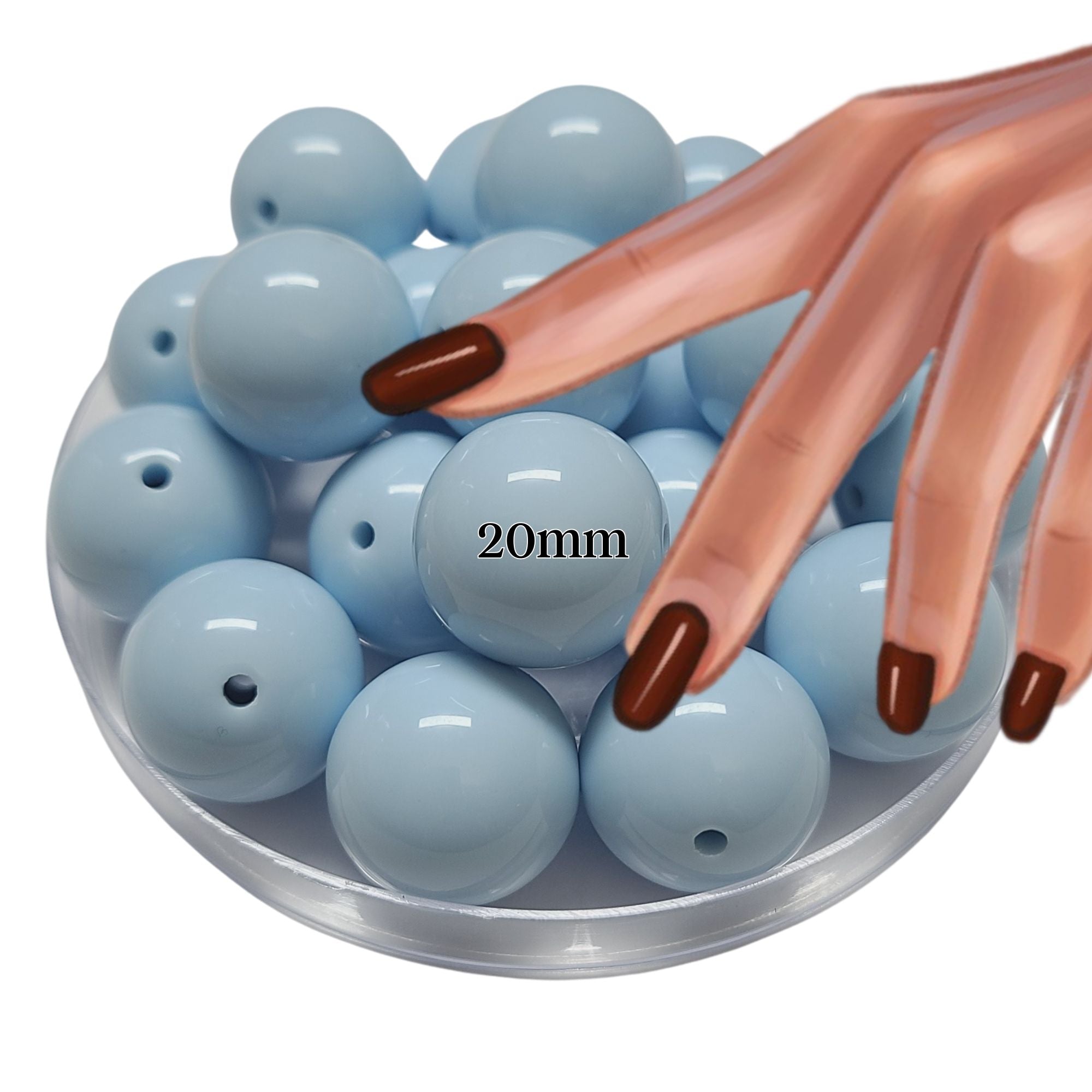 ARTSHOP Boules 20MM n°9 Ciel perle acrylique x10 brillant