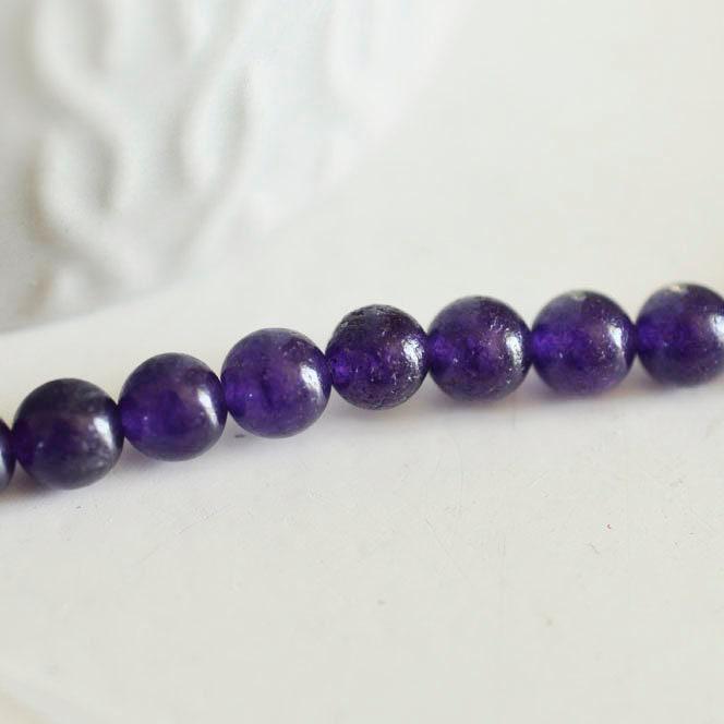 Gingerlily Perles Jade Violet Foncé Rondes 6mm x10 G894