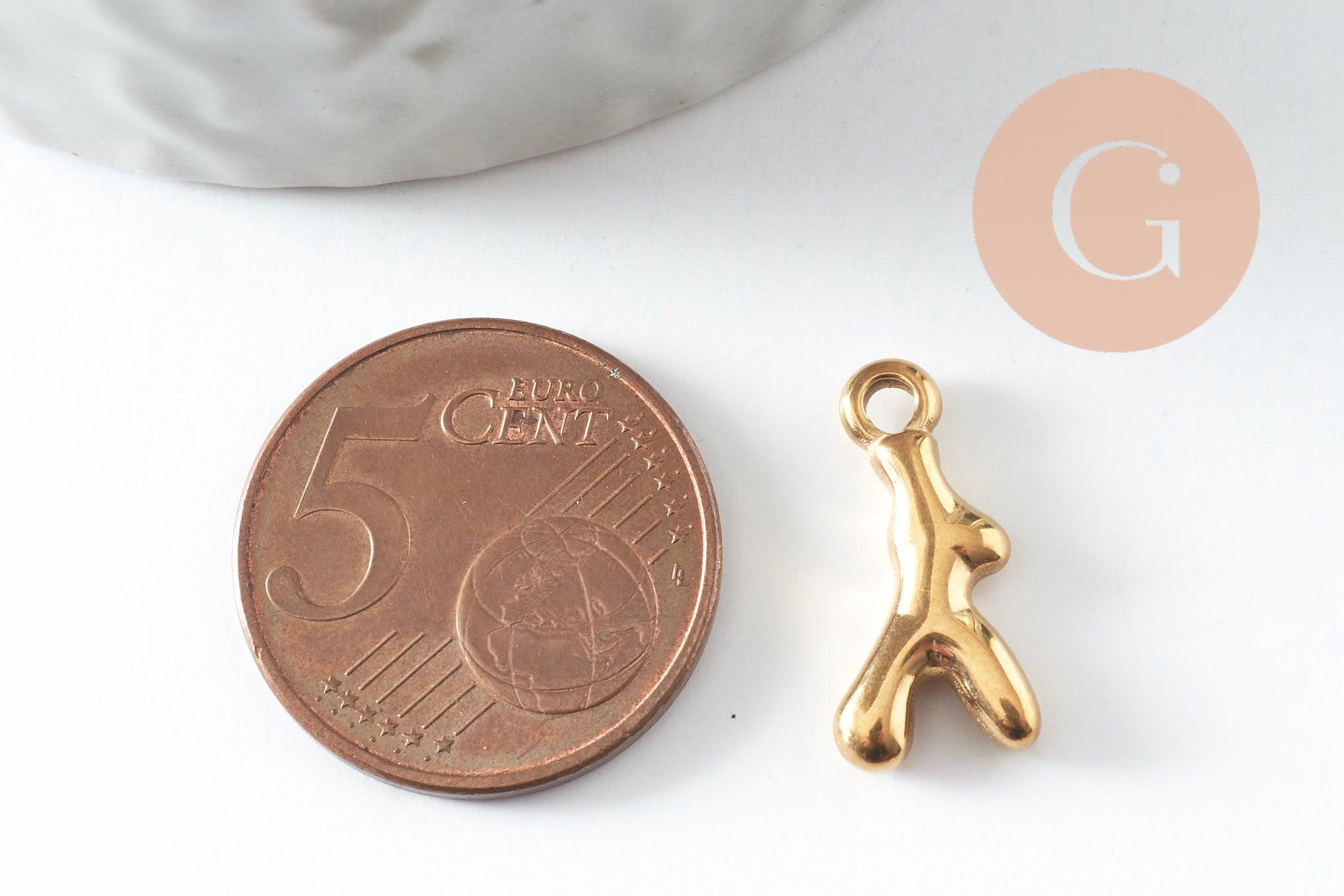Gingerlily G9835 pendentif branche corail acier doré 18mm x1