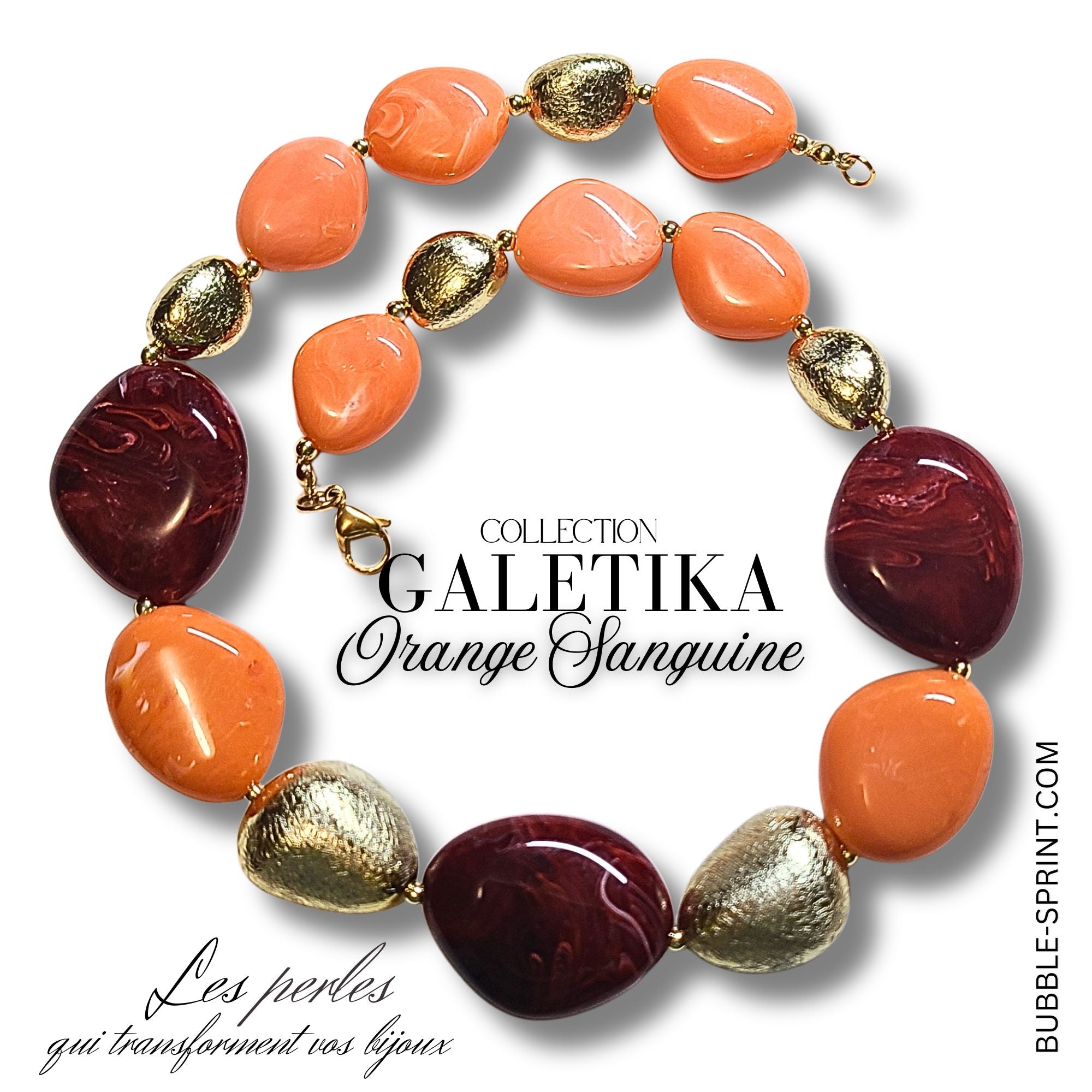 ARTSHOP Galetika Kit collier Orange Sanguine 50cm