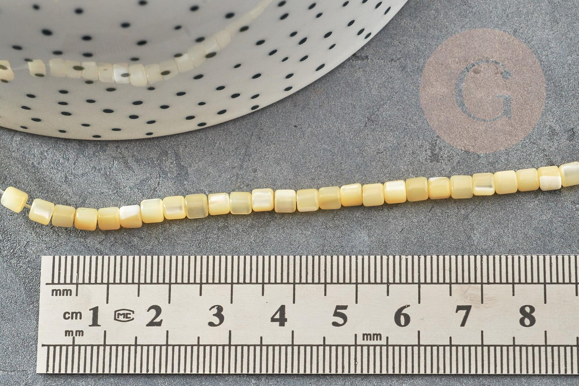 Gingerlily Perles G9241 fil perles nacre heishi jaune pastel 20cm