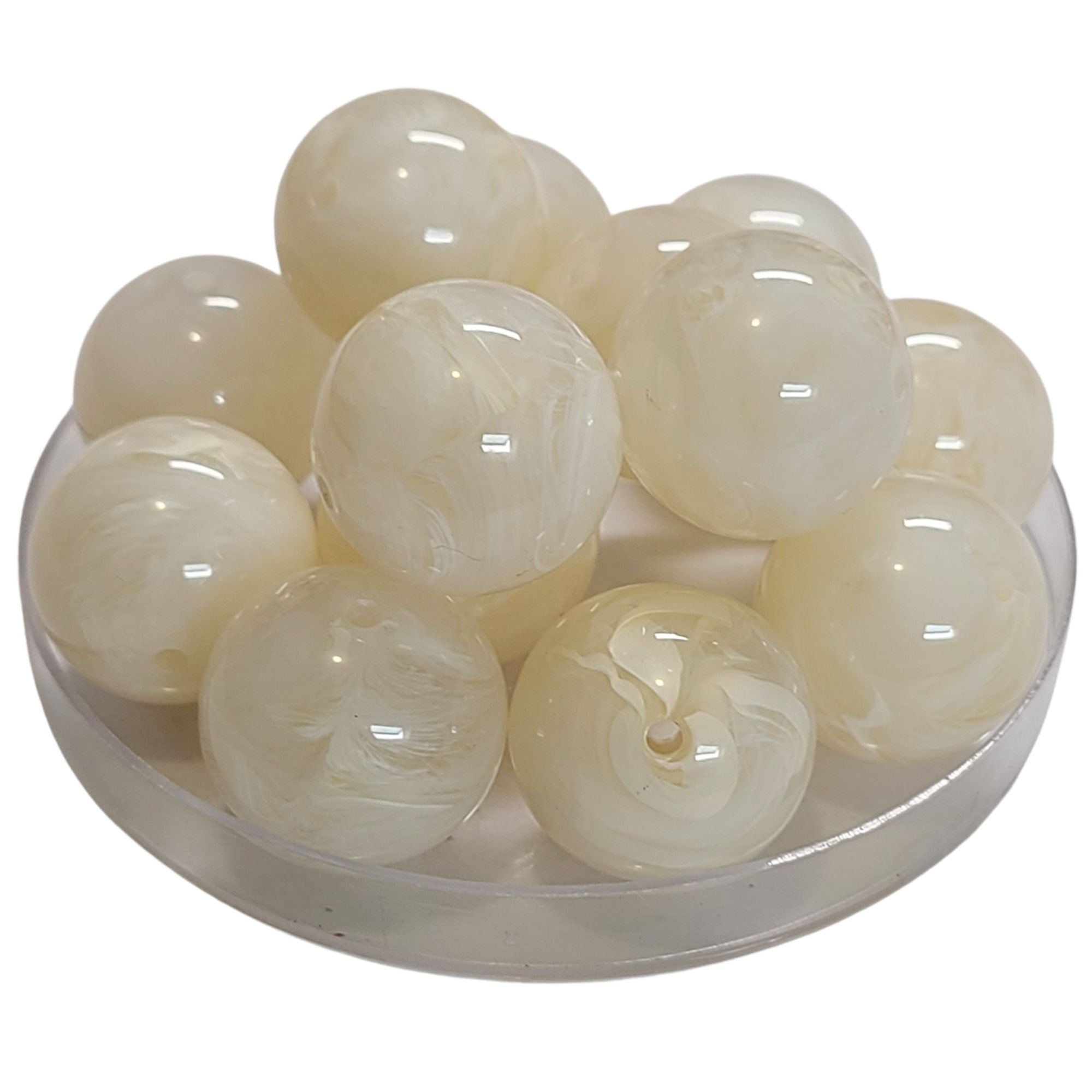 ARTSHOP Boules 24MM 360 Ivoire marbré perles x10
