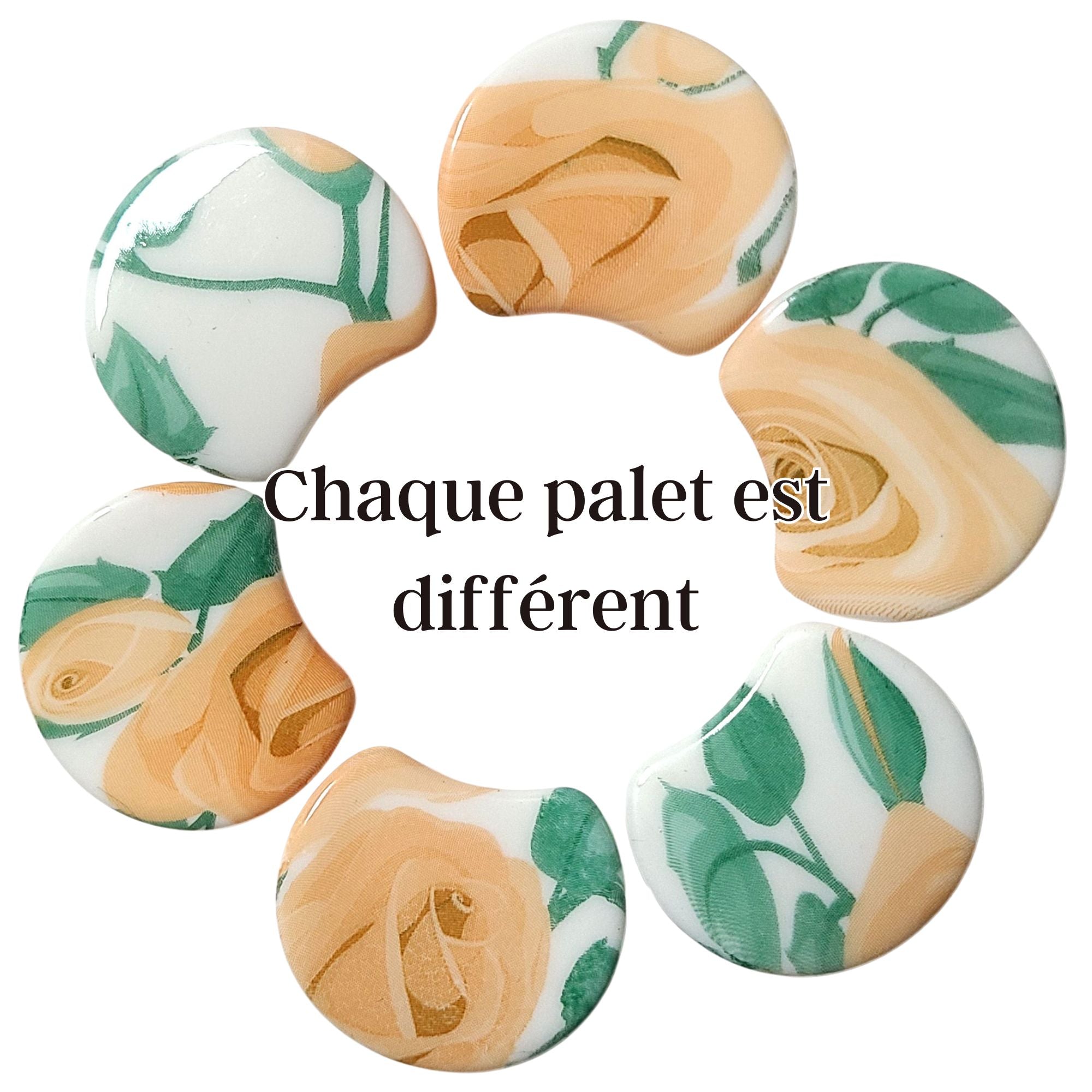 ARTSHOP MOON 1034 palet lune Fleurs perle résine x1 marbré