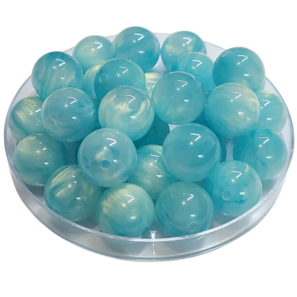 ARTSHOP Boules 16MM perle turquoise scintillante à l’unité