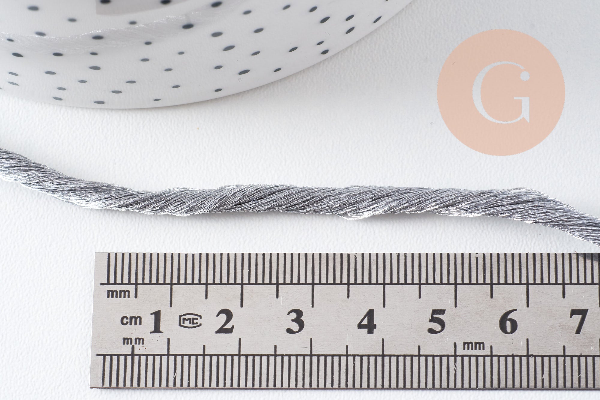 Gingerlily Cordons et fils Cordon macramé argent 3mm 1m G10590