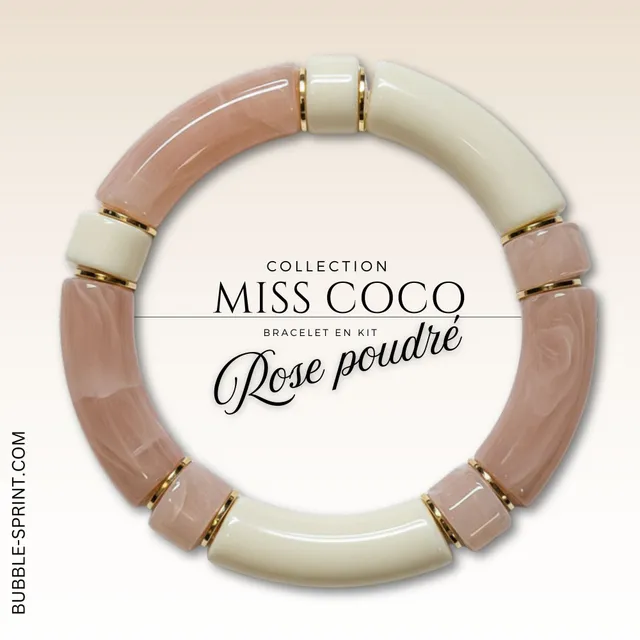 ARTSHOP Miss Coco kit bracelet rose poudré acrylique