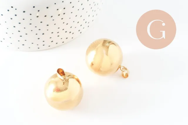 Gingerlily Pendentifs G9663 pendentif rond boule doré 35mm x1