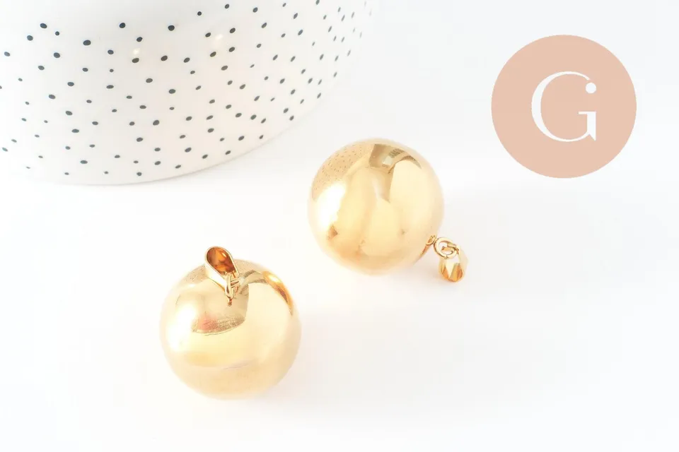 Gingerlily Pendentifs G9663 pendentif rond boule doré 35mm x1