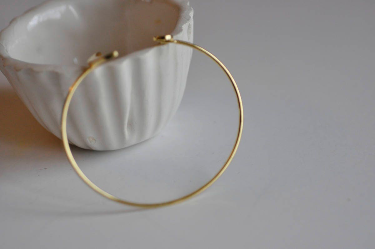 Gingerlily Bracelet jonc réglable lune laiton doré 14K, x1