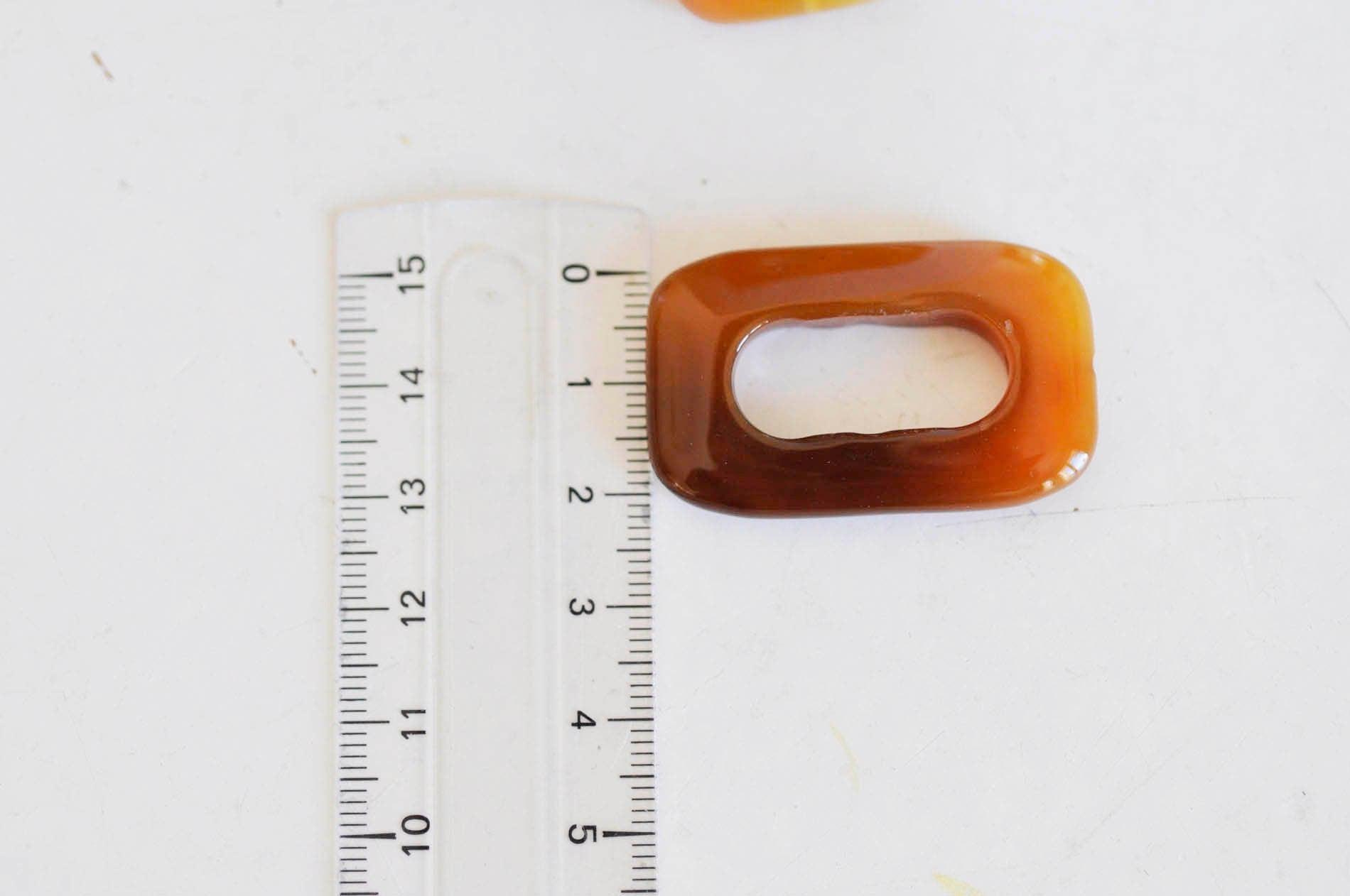 Gingerlily pendentif rectangle G0715 agate beige 40mm x1