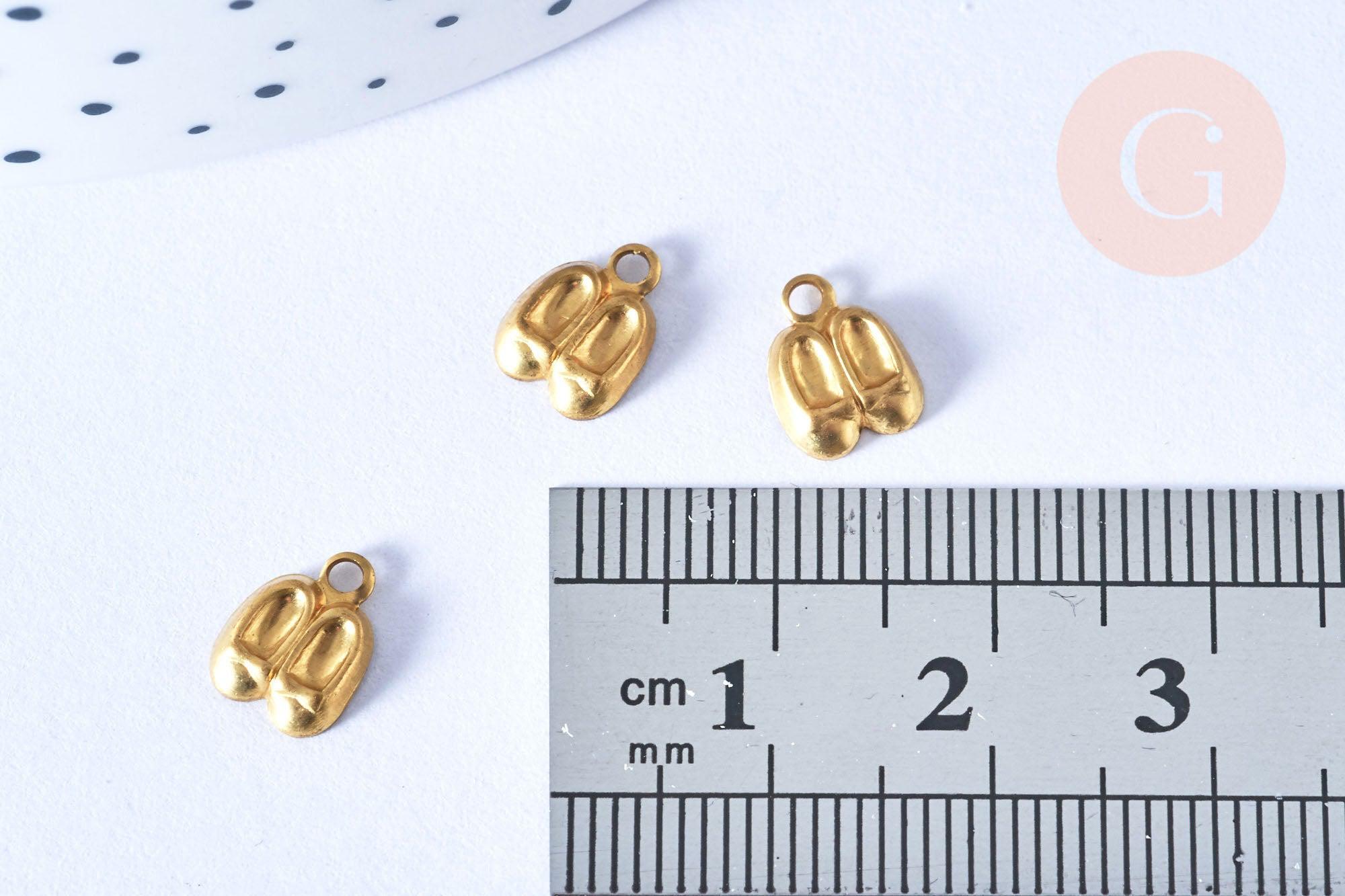 Gingerlily Pendentifs G6552 breloque ballerines laiton brut 7mm x5