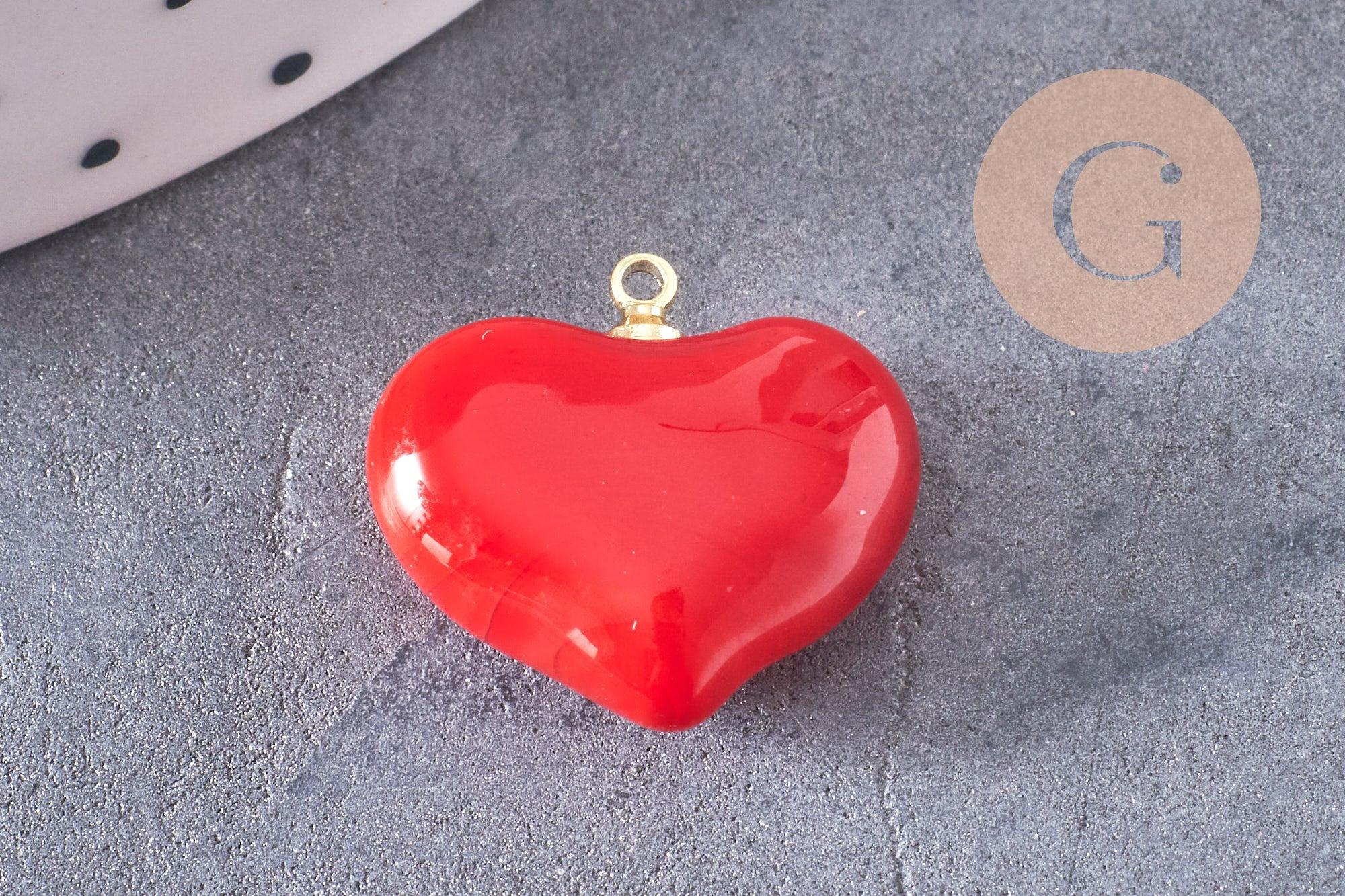 Gingerlily Perles G10290 pendentif cœur verre Murano noir x1