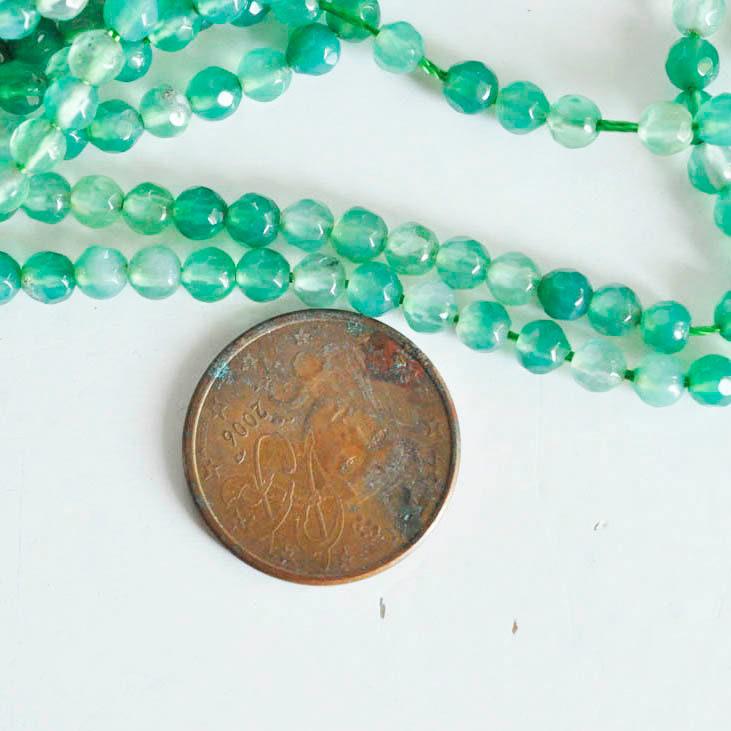Gingerlily Perle agate EP G0726 verte 4mm fil 90 perles