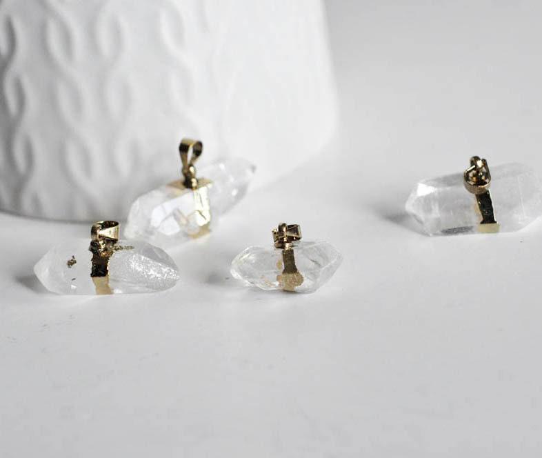 Gingerlily Pendentifs G793 pointe cristal transparent doré unité