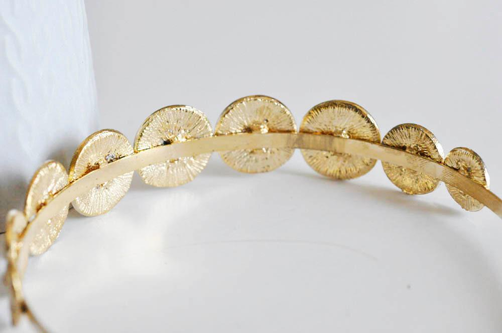 Gingerlily Serre-tête médaille doré 115mm x1 antique