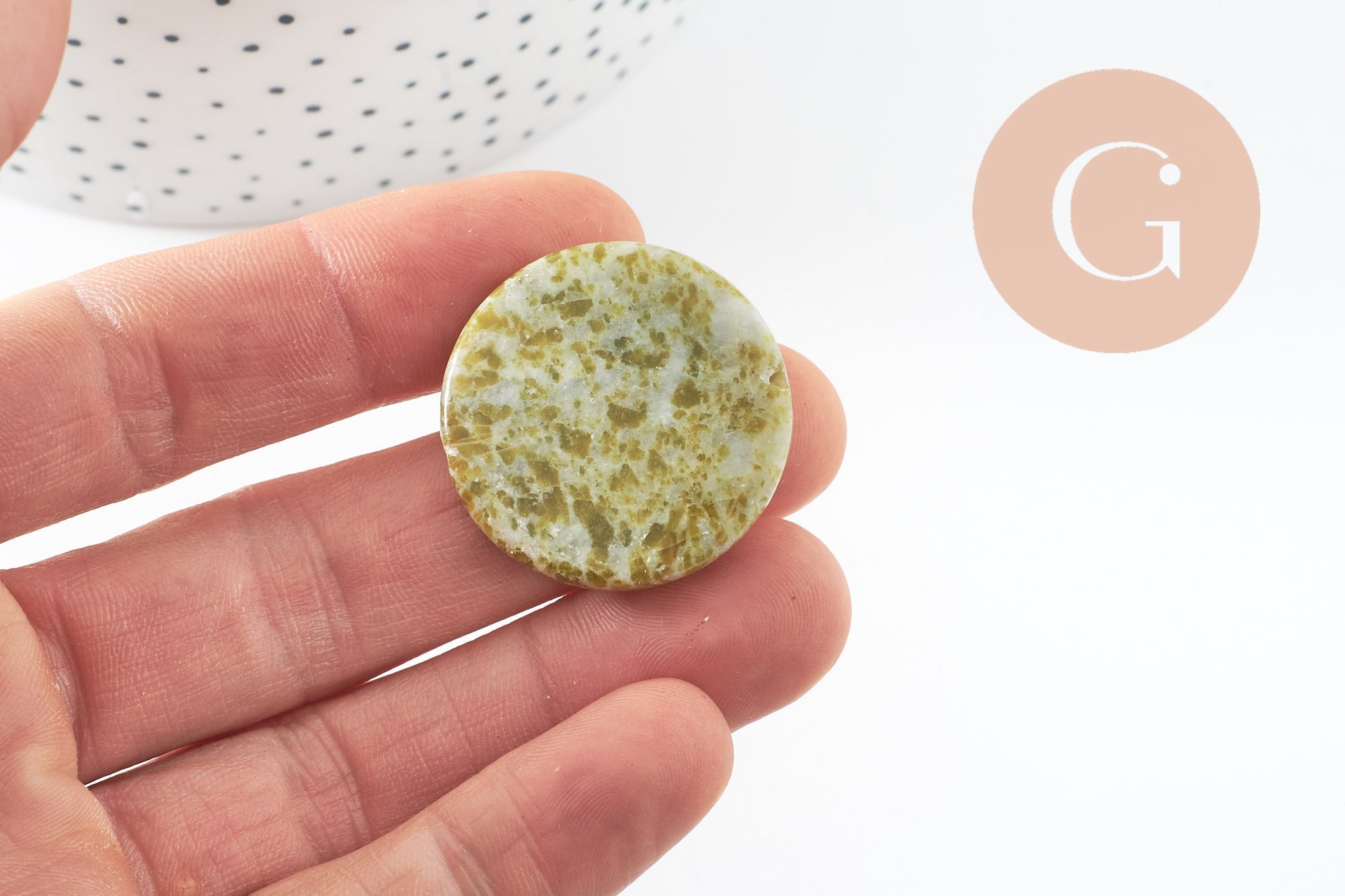 Gingerlily Perle ronde jade G0518 vert marbré 29mm x1