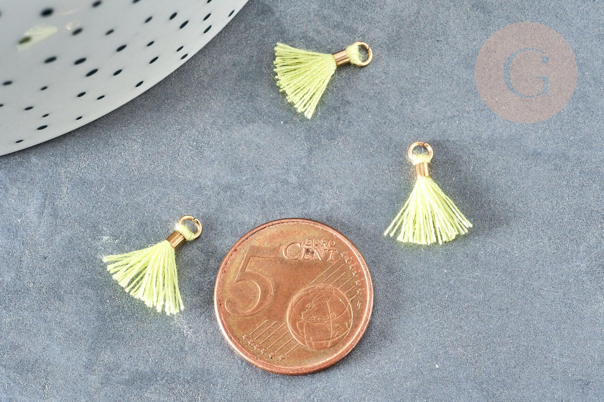 Gingerlily Pendentifs G8219 breloque pompon jaune clair x10