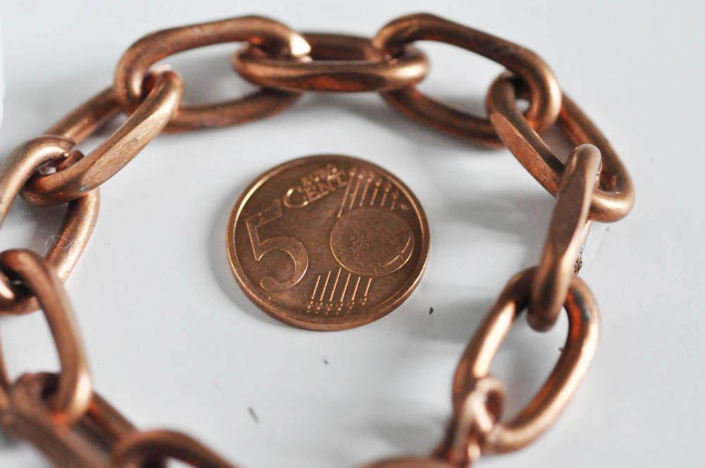 Gingerlily Bracelet gros maillons G2385 cuivre 23 cm fermoir T