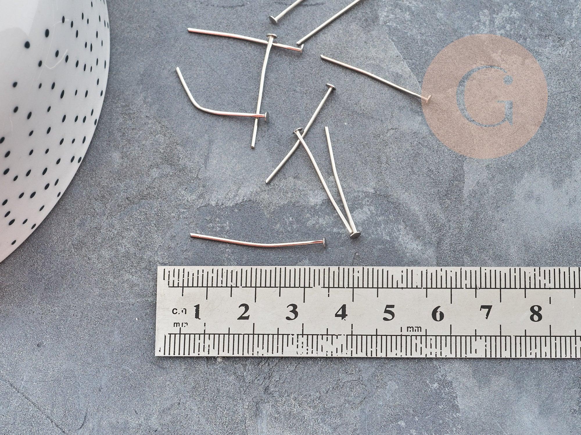 Gingerlily Tiges Clous Tête Plate Fer Platine 30 mm 10 g