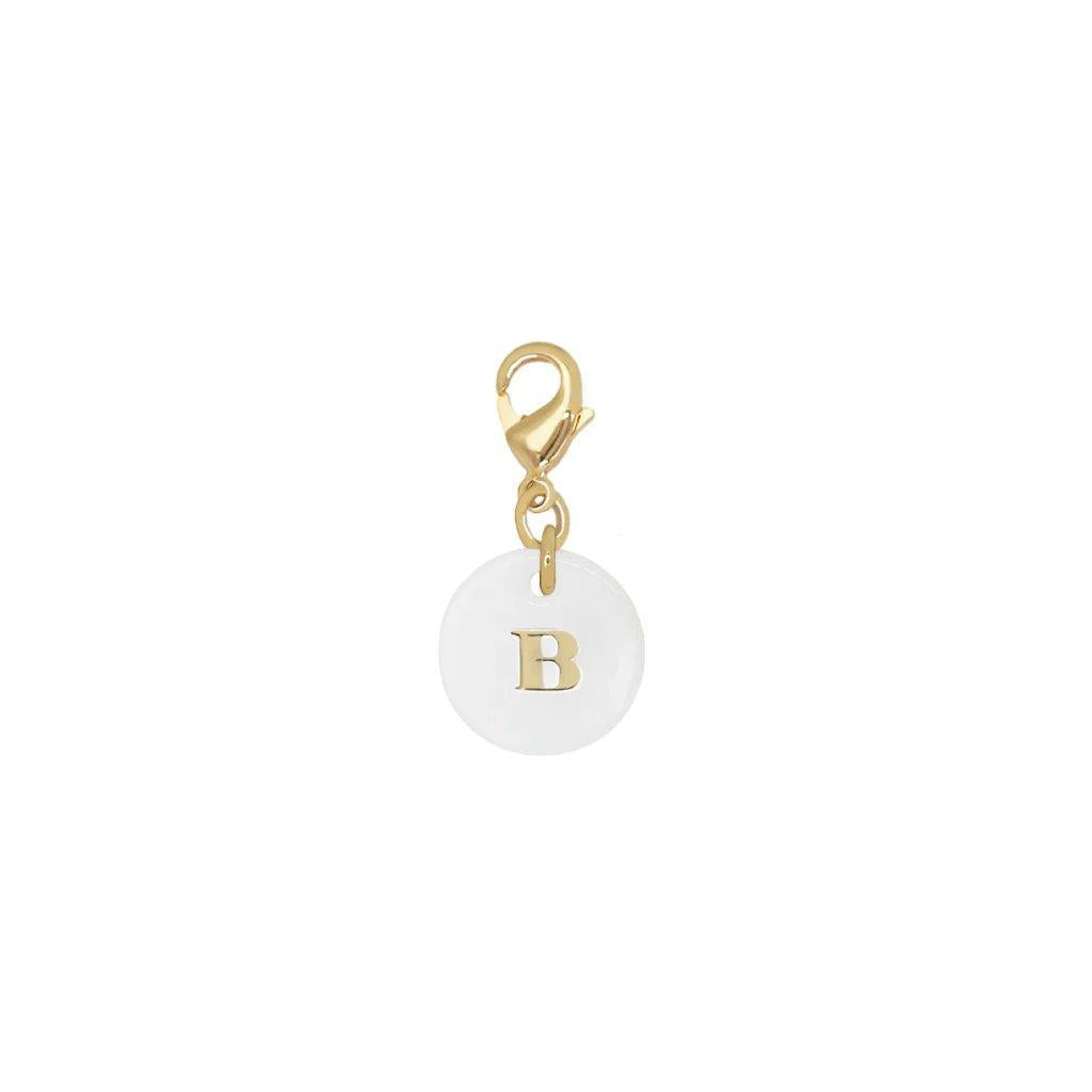 Gingerlily Pendentif initiale nacre blanche 11,5mm à l'unité
