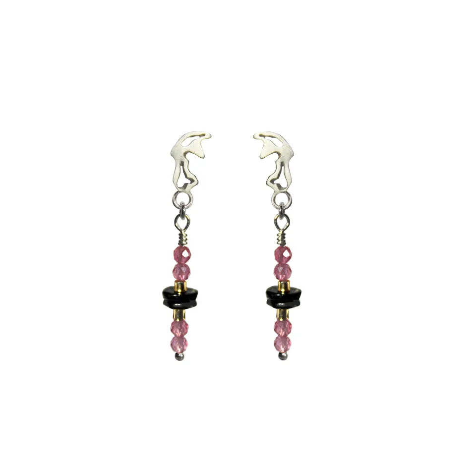 Kajika Roli ou Lumi boucles argent rubis 24 mm
