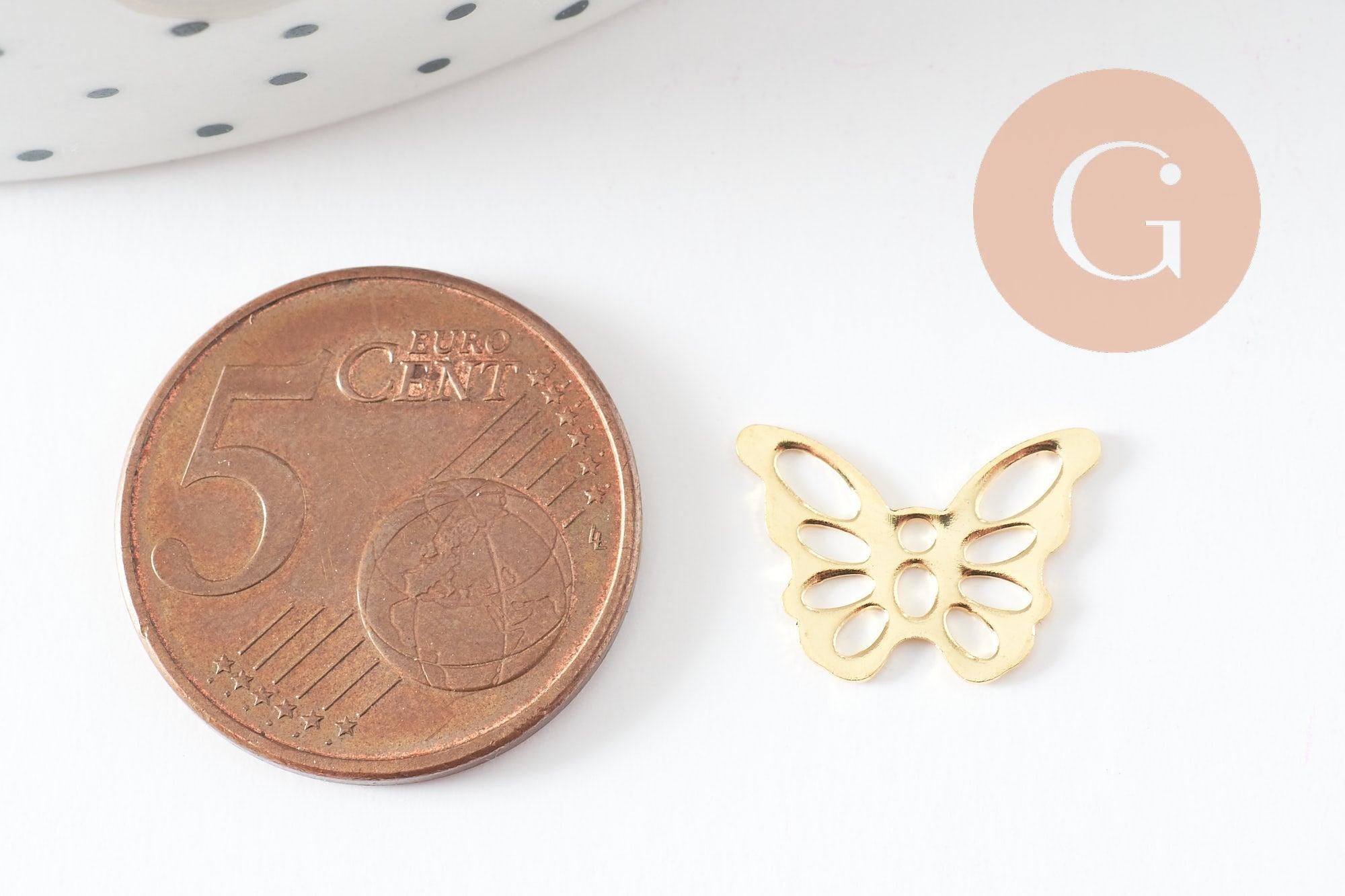 Gingerlily G9664 pendentif papillon acier doré 10,5mm x5