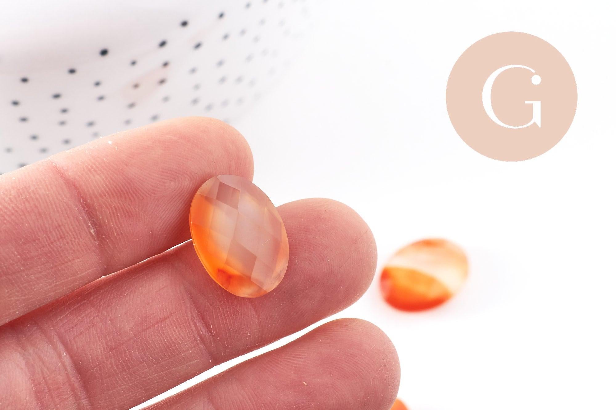 Gingerlily G10210 cabochon ovale agate orange 18x13mm facetté