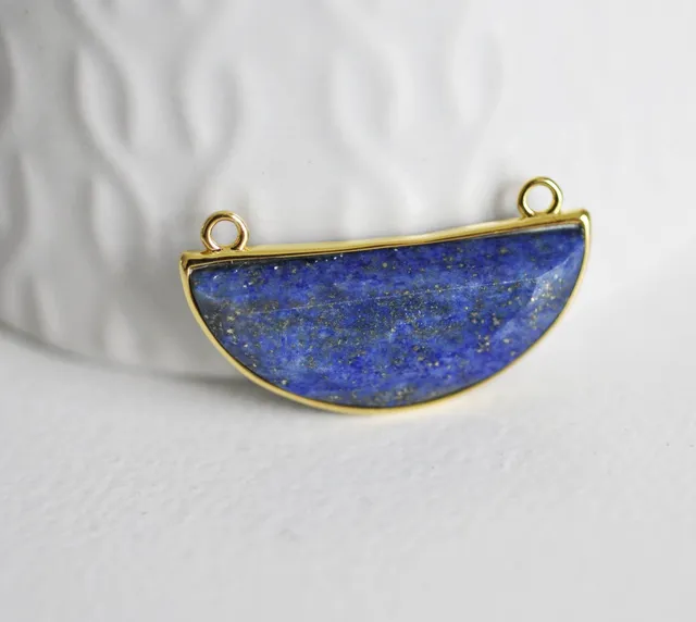 Gingerlily Pendentifs demi-lune lapis lazuli 36mm G1118