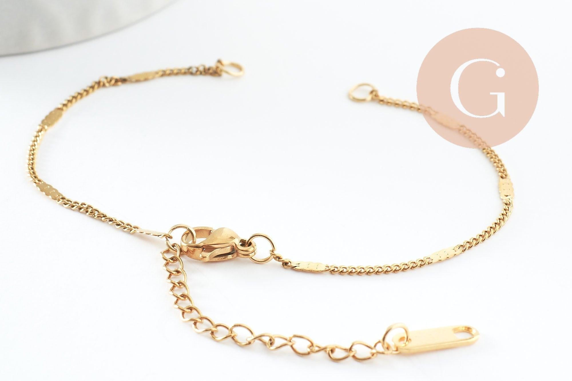Gingerlily Apprêts base bracelet G9547 acier doré 16cm x1