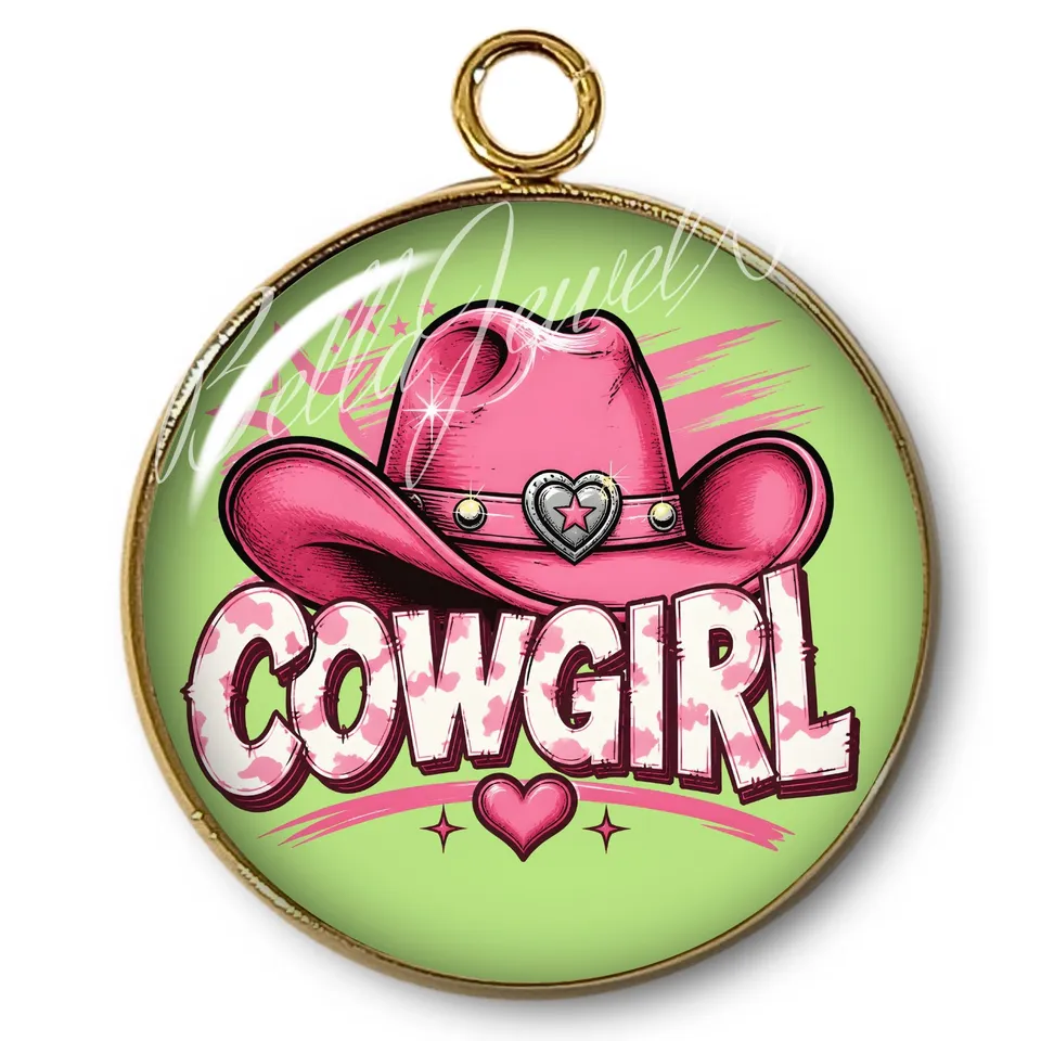 ARTSHOP 101 pendentif Intemporel Cowgirl plaqué or x1