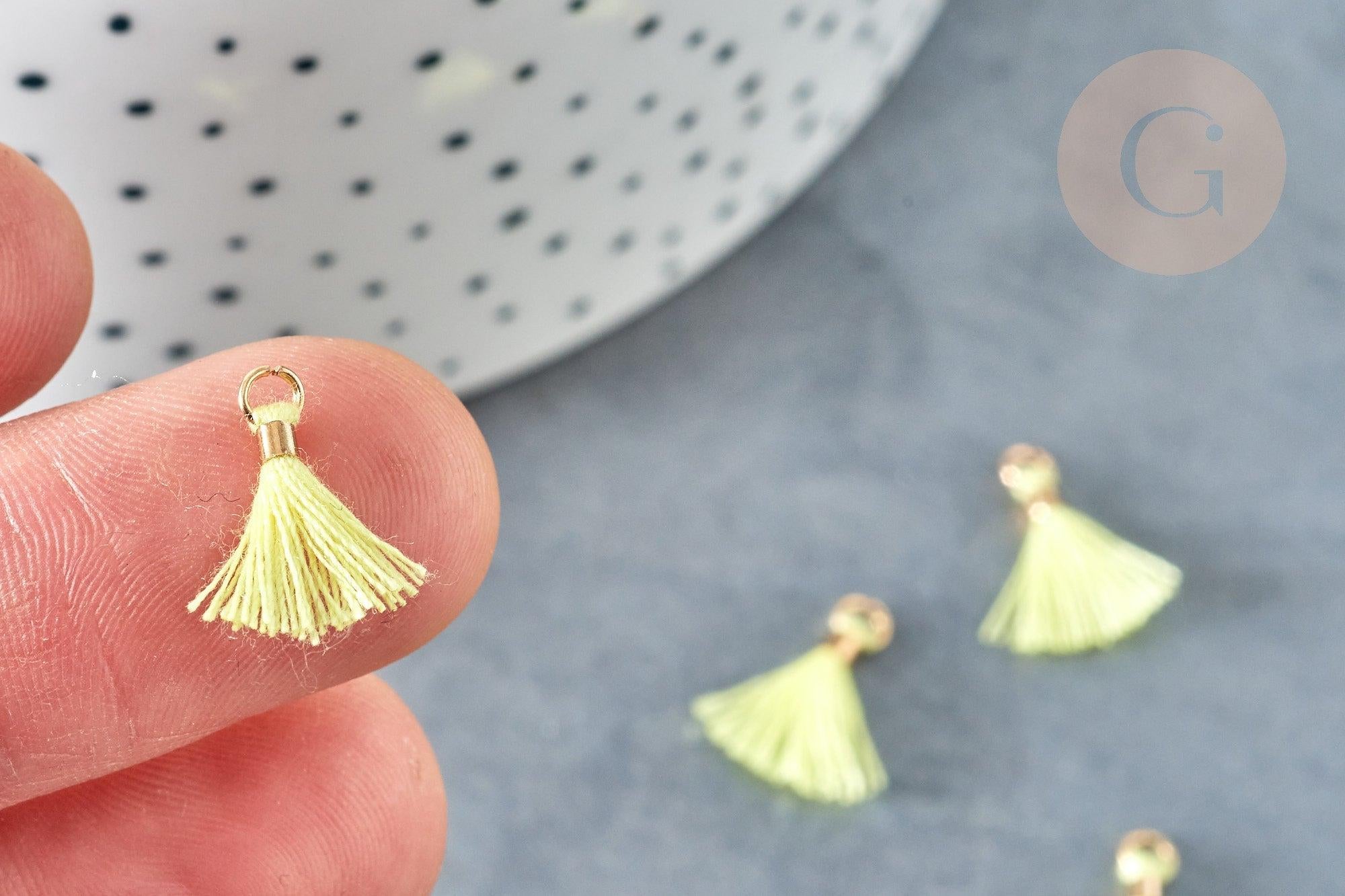 Gingerlily Pendentifs G8219 breloque pompon jaune clair x10
