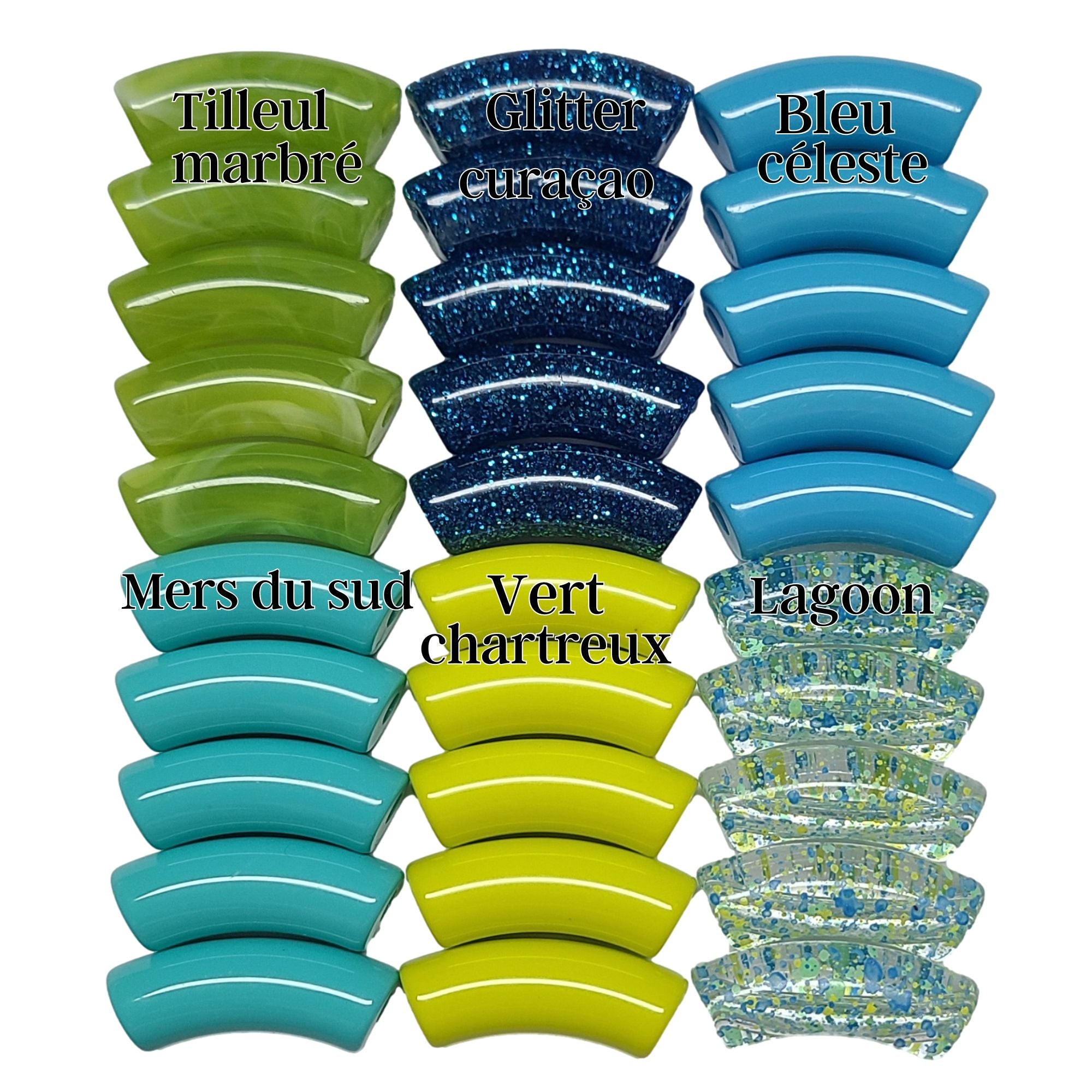 ARTSHOP Camaieux 78 Sea life tubes incurvés 12MM lot 30