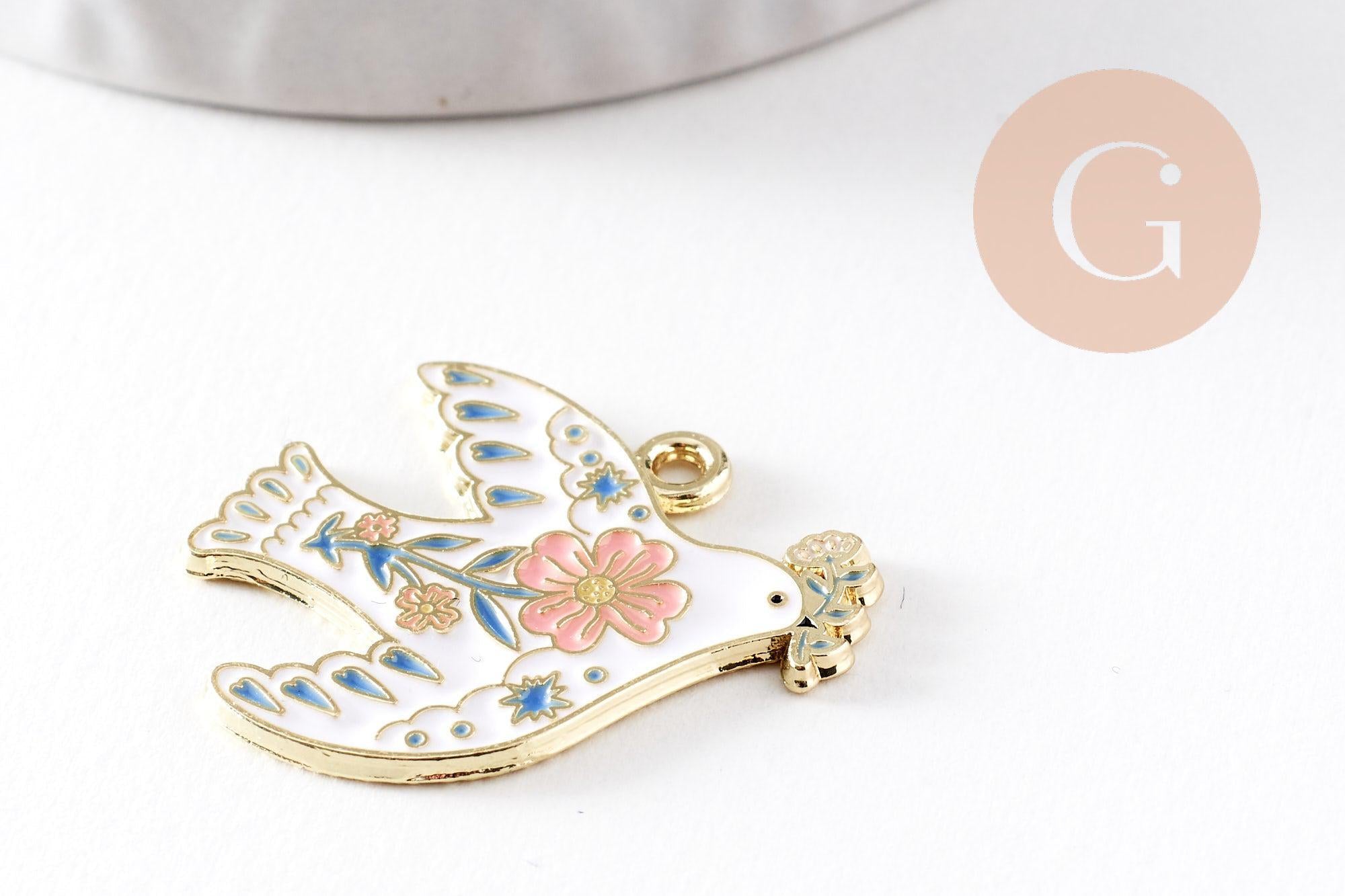 Gingerlily Pendentifs G10041 pendentif colombe blanche lot 2