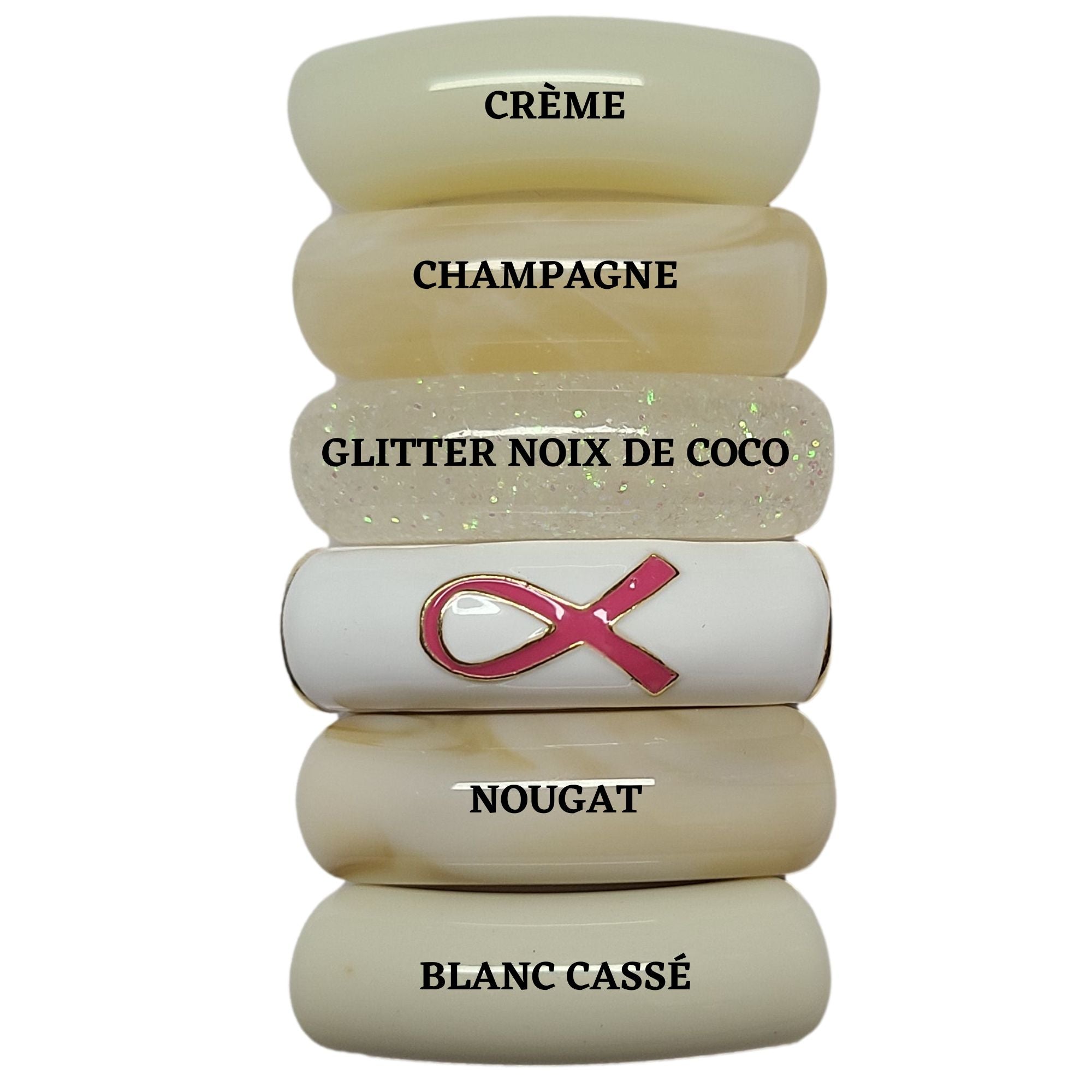 ARTSHOP Camaieux 167 lot 6 tubes incurvés 12mm beige ruban
