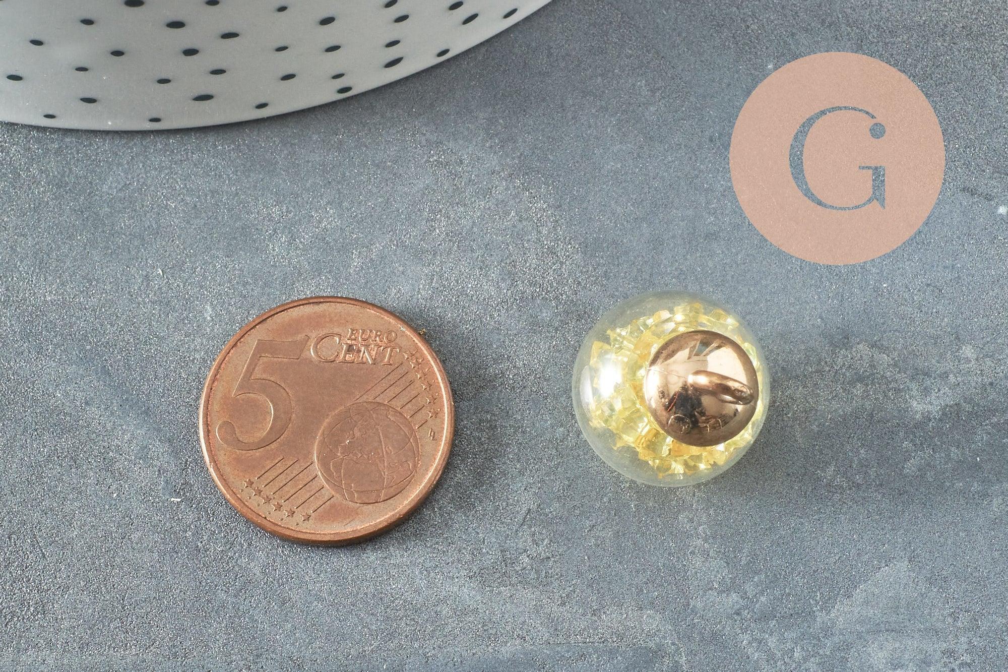 Gingerlily Perles pendentif bulle verre jaune 21mm G9751