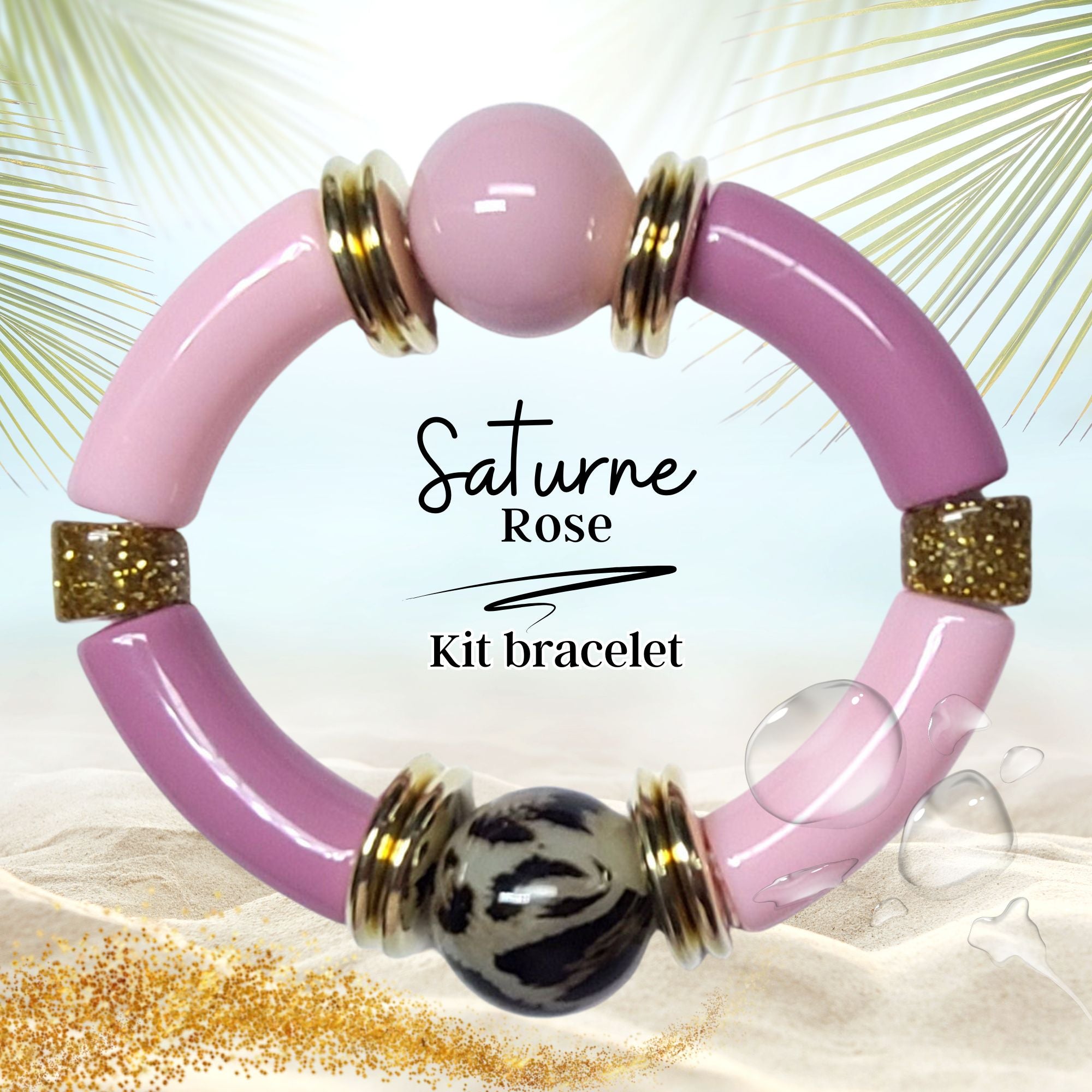 ARTSHOP Saturne Rose 11 kit bracelet perles acrylique 20mm