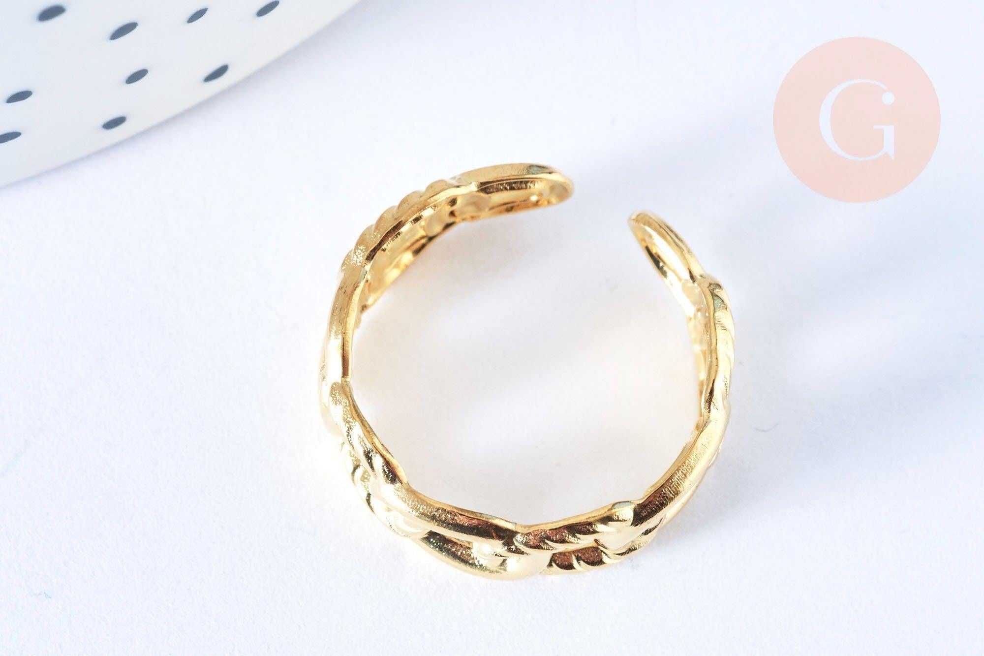 Gingerlily G6410 bague chaîne acier doré taille 54